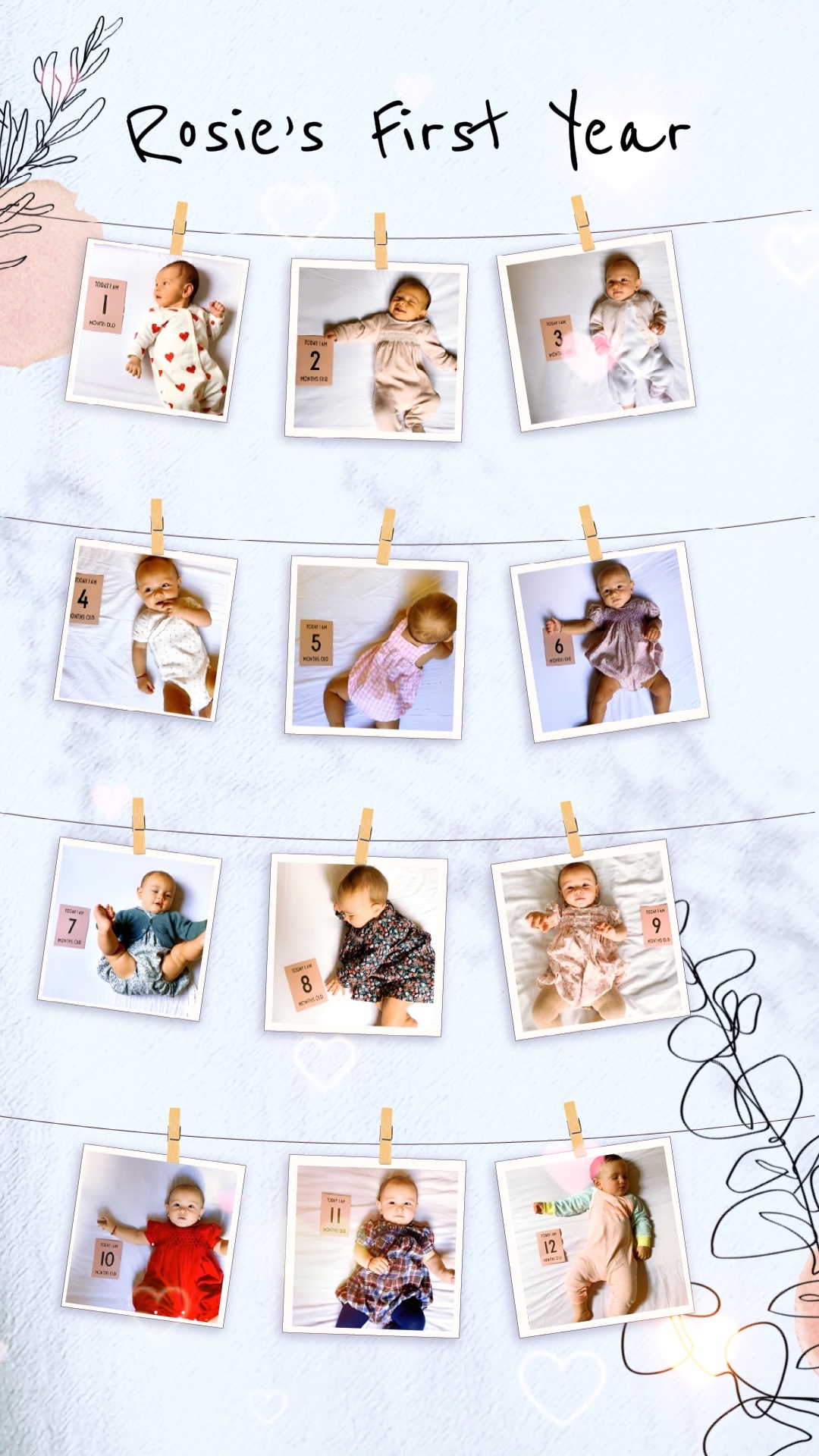 0 12 Months Baby Monthly Pictures Pippit