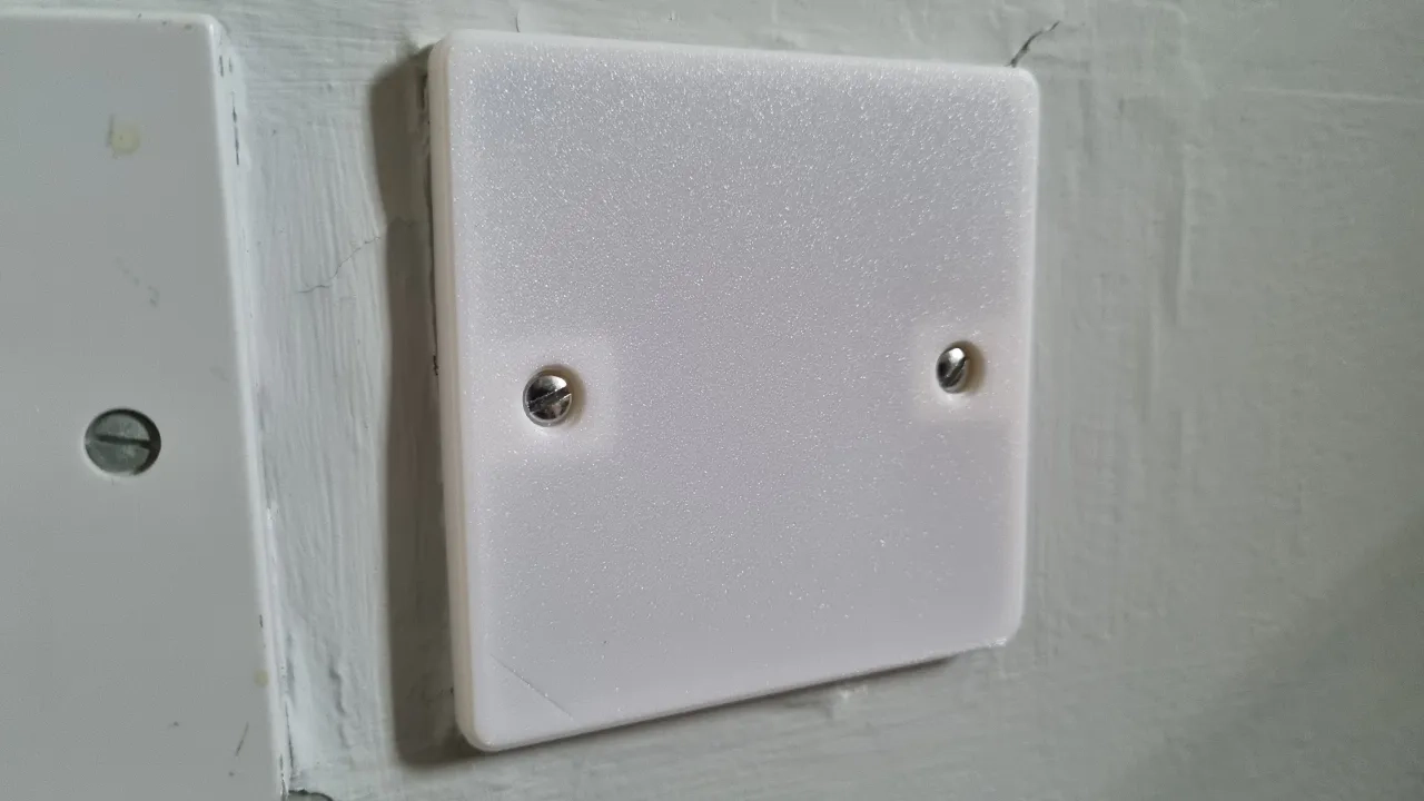 1 Gang Blank Cover Plate for UK Wall Box By Lynton Jennings 
