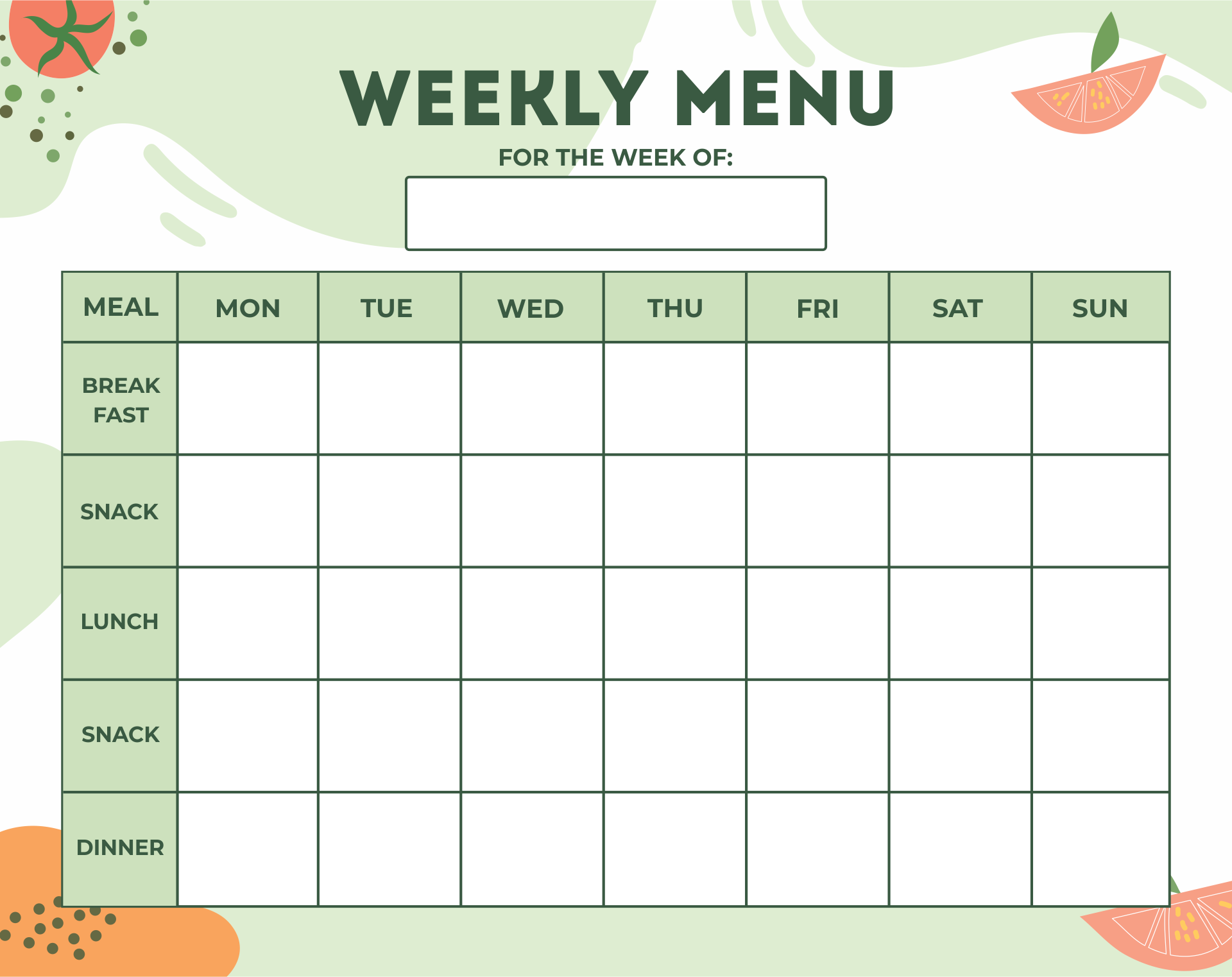 10 Best Printable Blank Menu For Daycares For Free At Printablee
