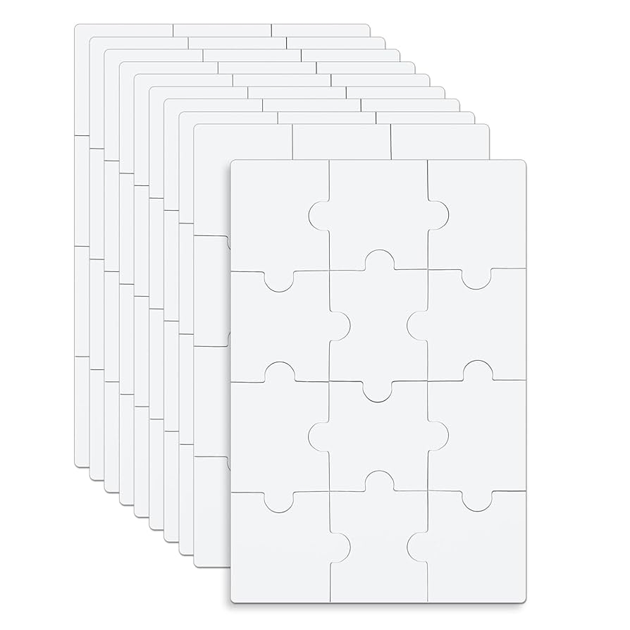 10 Blatt Leere Puzzle 10 X 15 Cm 12 teiliges Leeres Puzzle Set Bemalbares Puzzle Leeres Puzzle DIY Lustiges Ganz Wei es Puzzle F r Aktivit t 