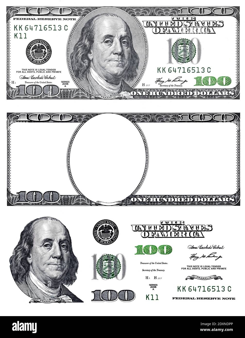 100 Dollar Bill Template Cut Out Stock Images amp Pictures Alamy