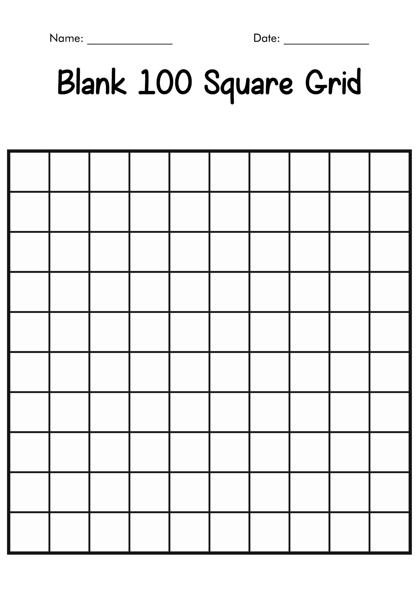 100 Grid Printable Free