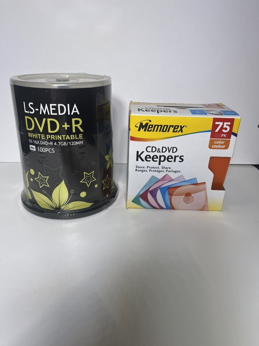 100 Pack LS Media 16X DVD R 4 7GB White Printable Blank Record 