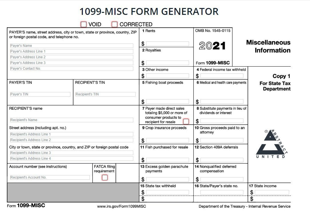 Printable Blank 1099 Forms Free