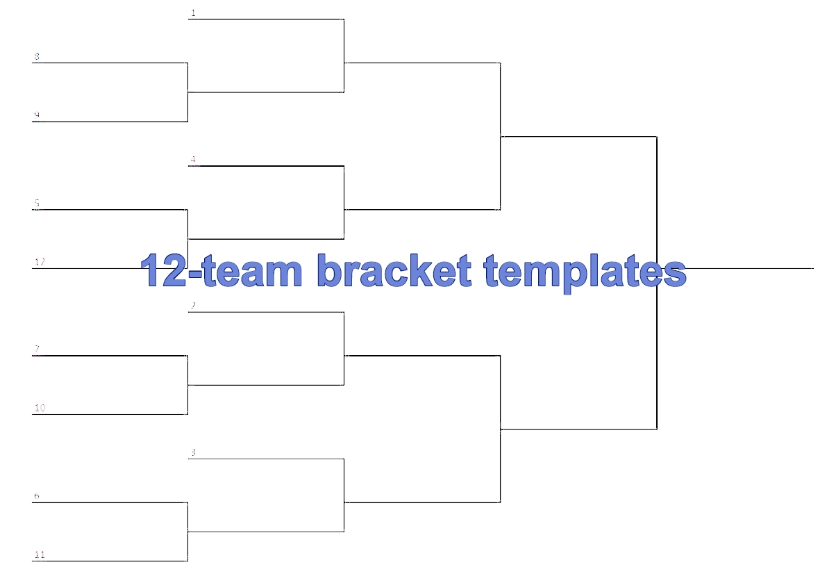 12 Team Bracket Single Elimination Printable Tournament Bracket 