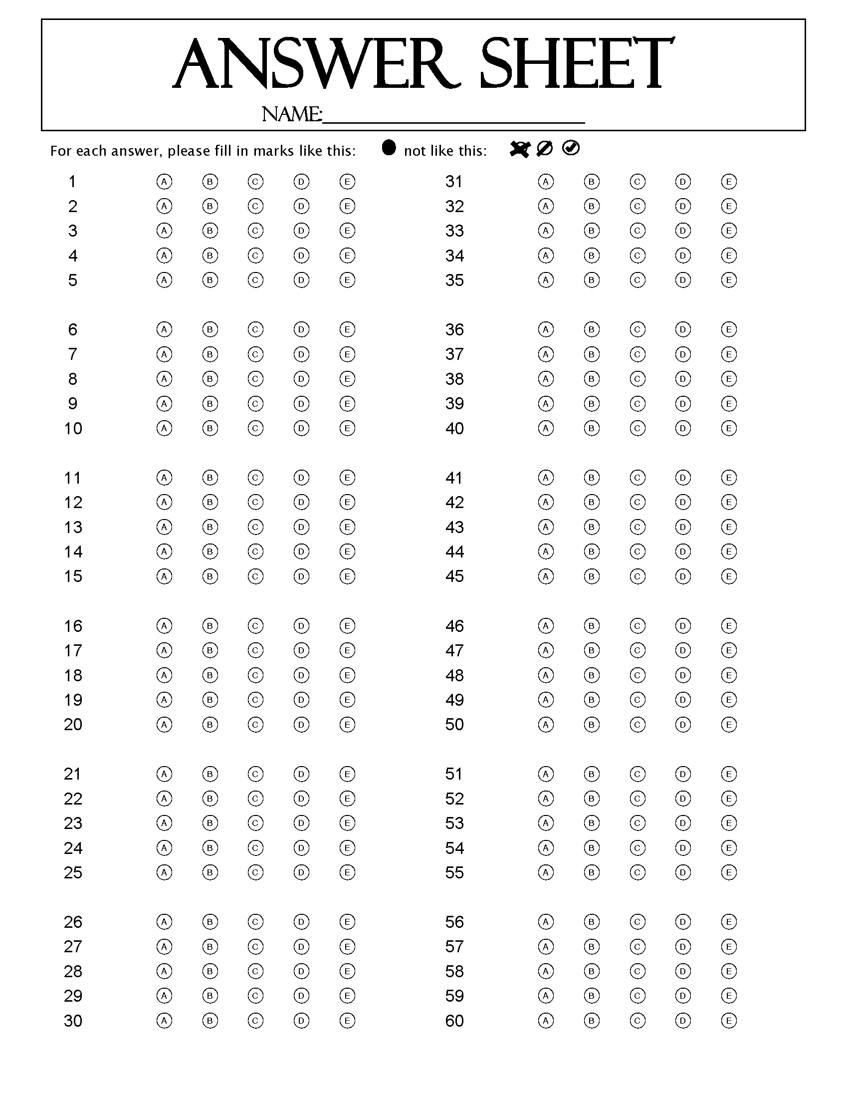 120 Question Answer Sheet Remark Software