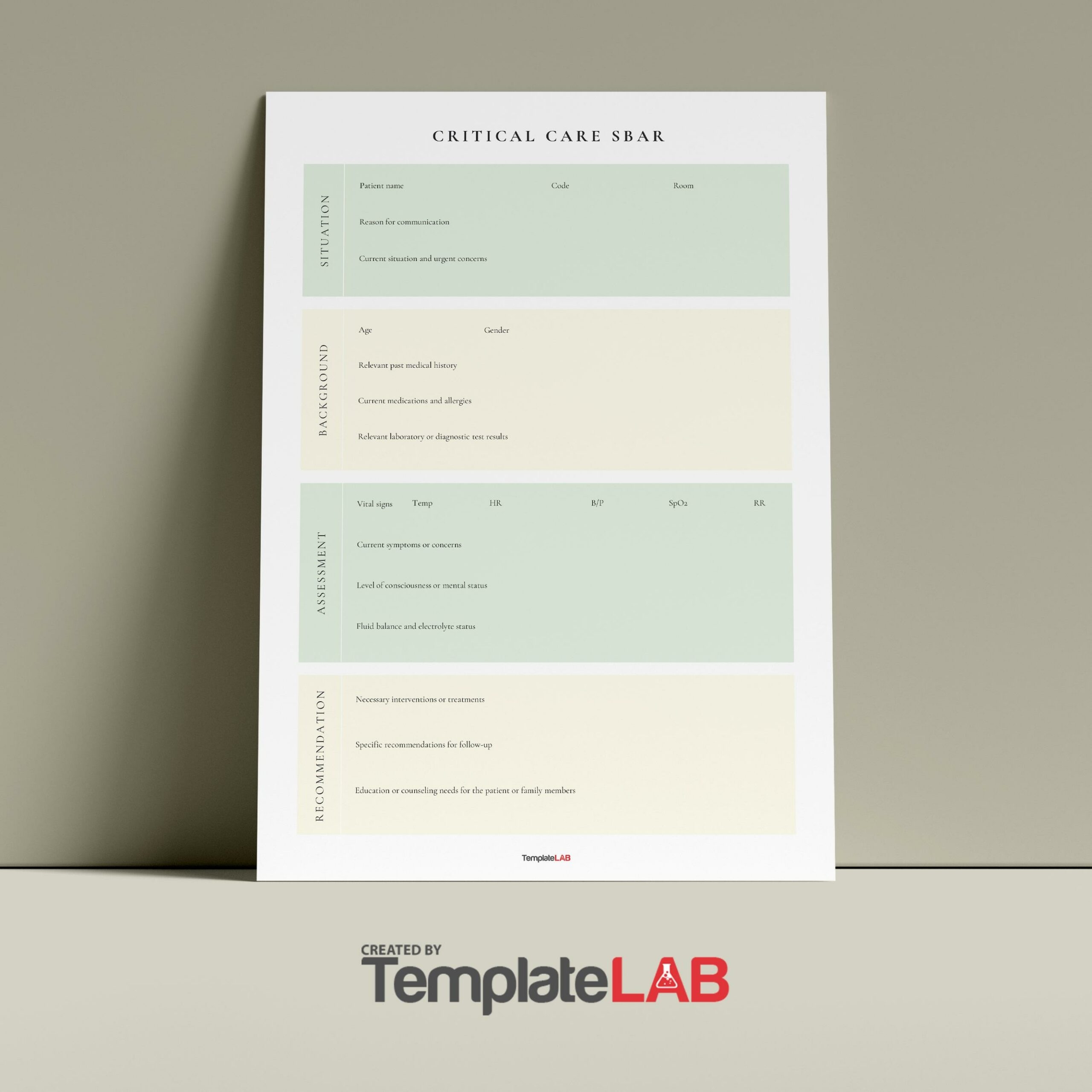 Printable Blank Sbar Template