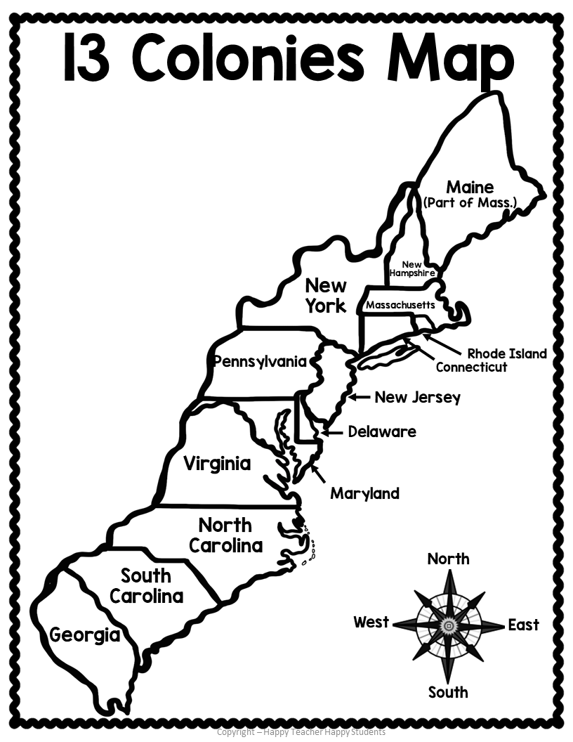 13 Colonies Map Quiz 13 Colonies Map Worksheet Blank 13 Colonies 