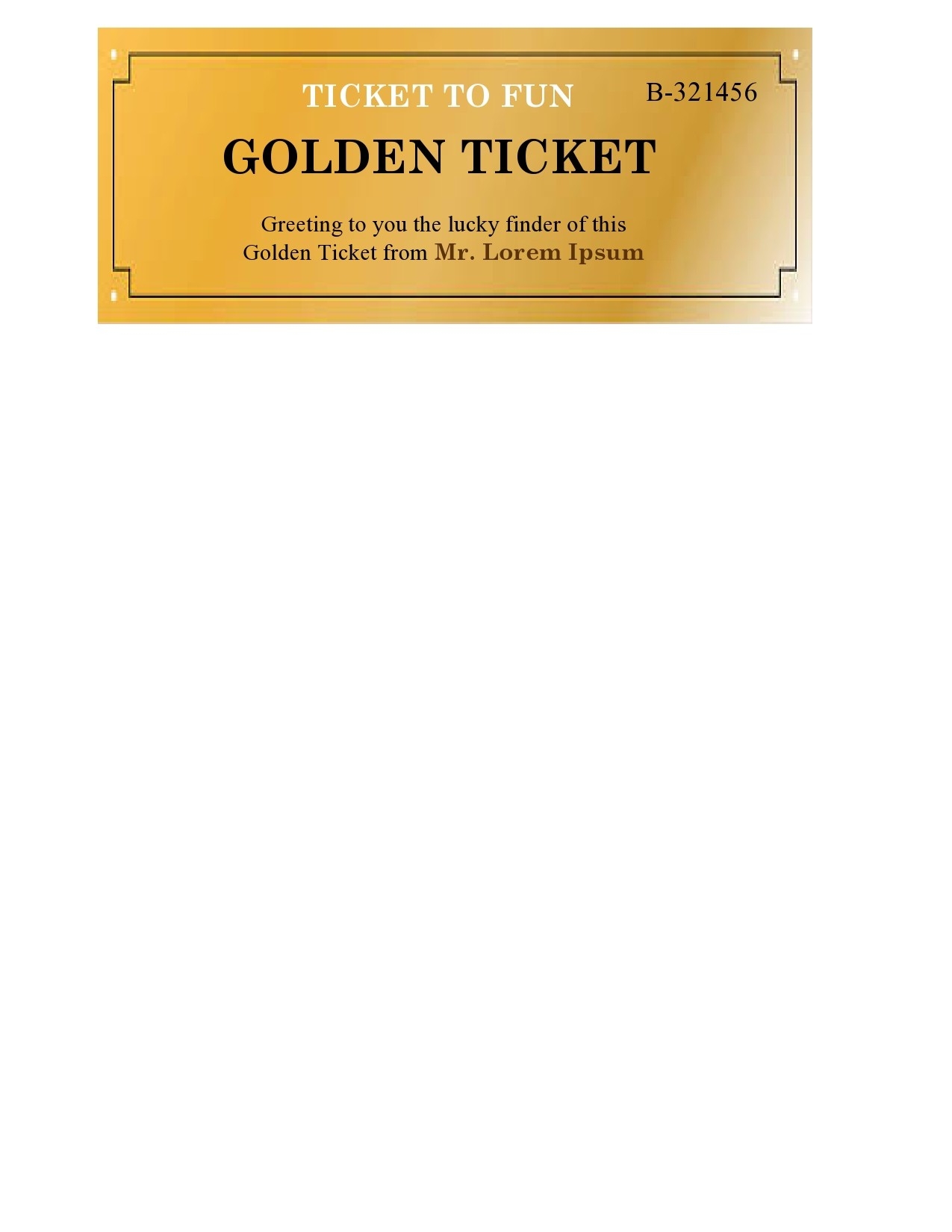 13 Editable Golden Ticket Templates Free Downloads 