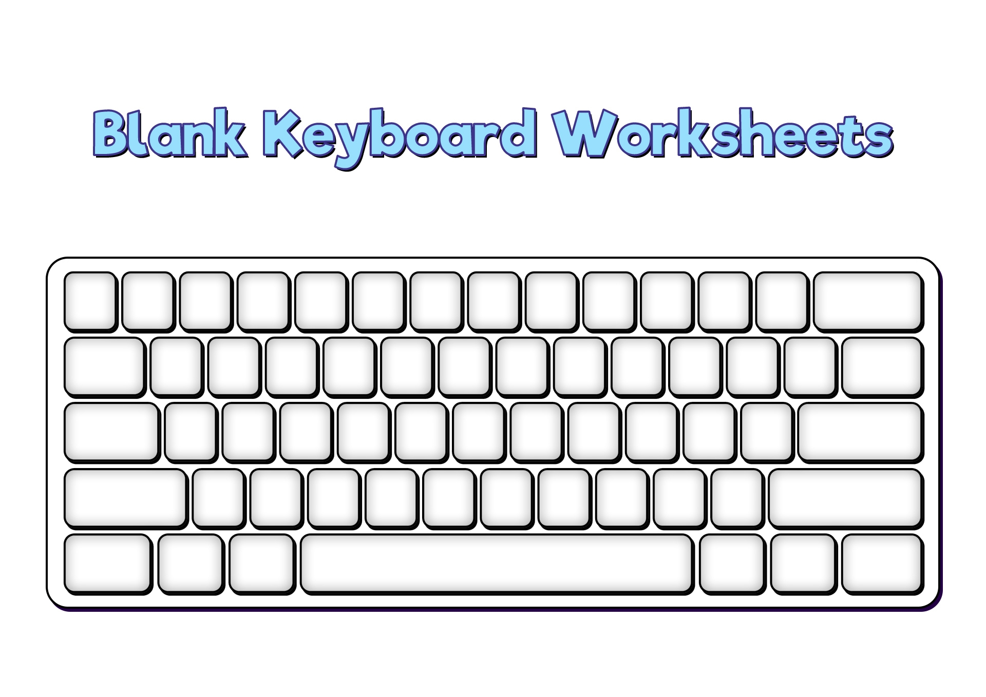 Large Blank Keyboard Printable