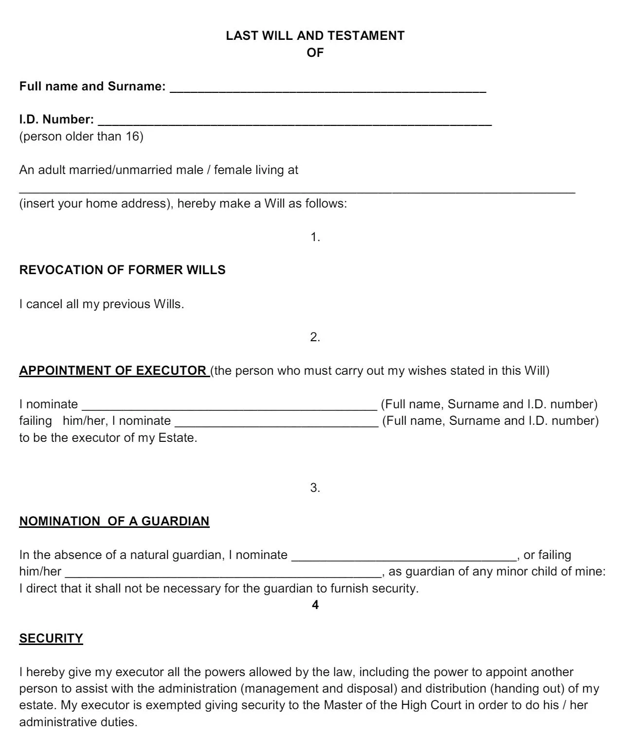 14 Free Last Will And Testament PDF Templates To Download UPDF