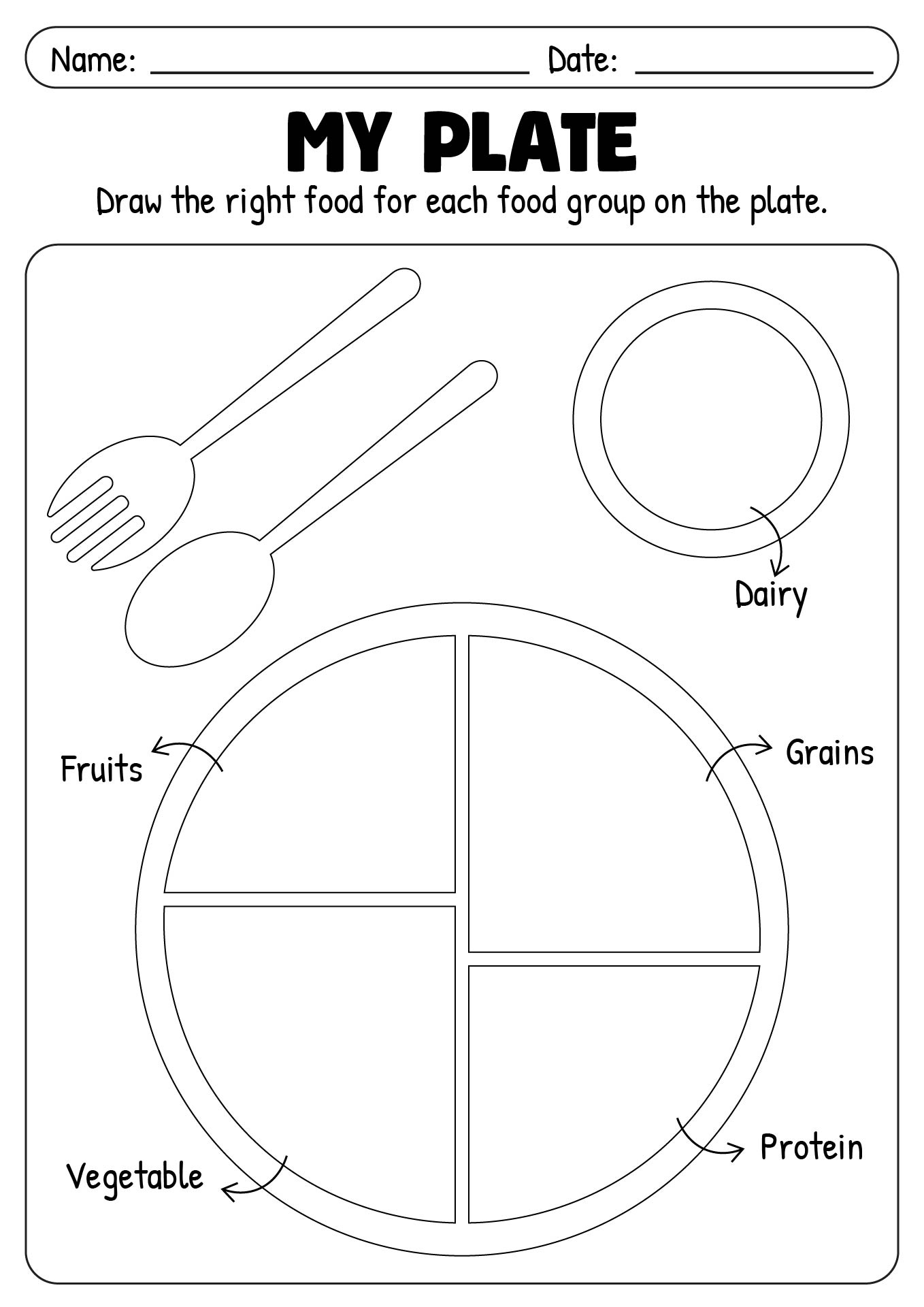 14 Healthy Eating Plate Printable Worksheet Free PDF At 
