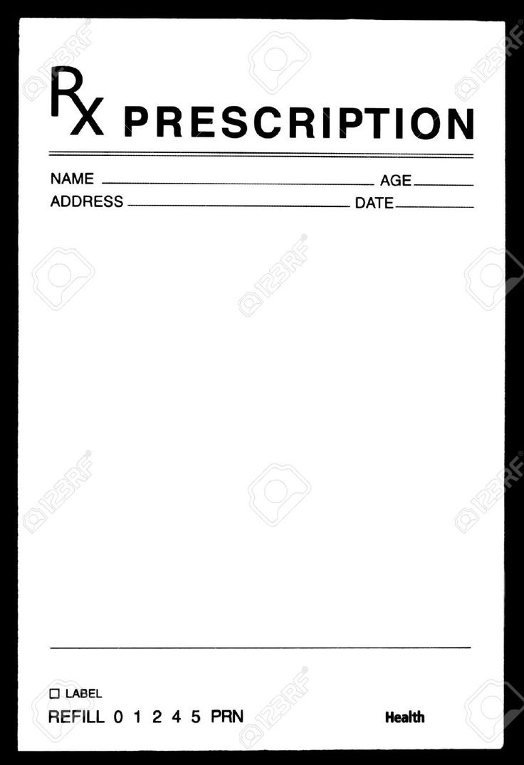 Free Printable Blank Prescription Label
