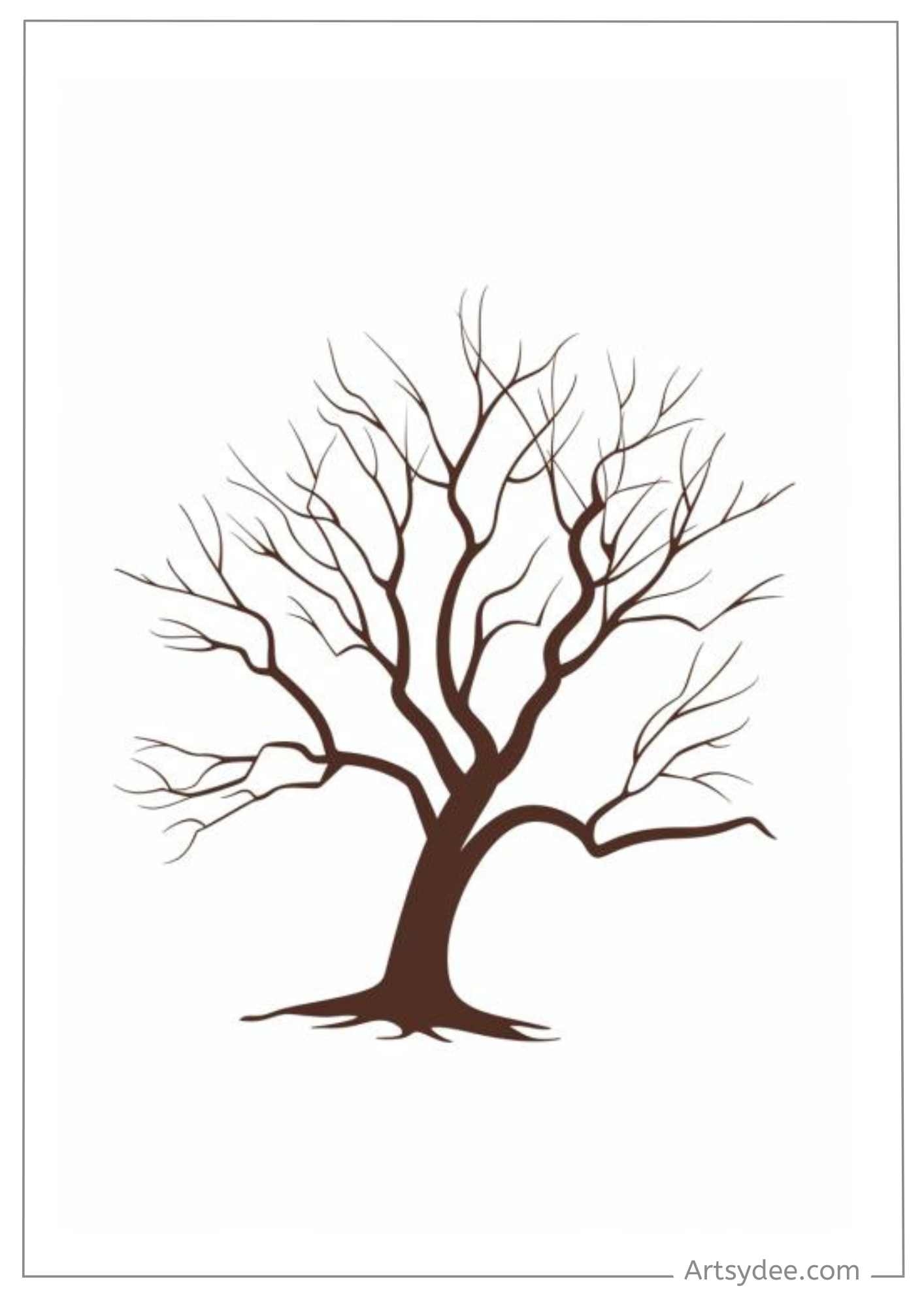 15 Free Bare Tree Templates Tree Template Without Leaves In A 