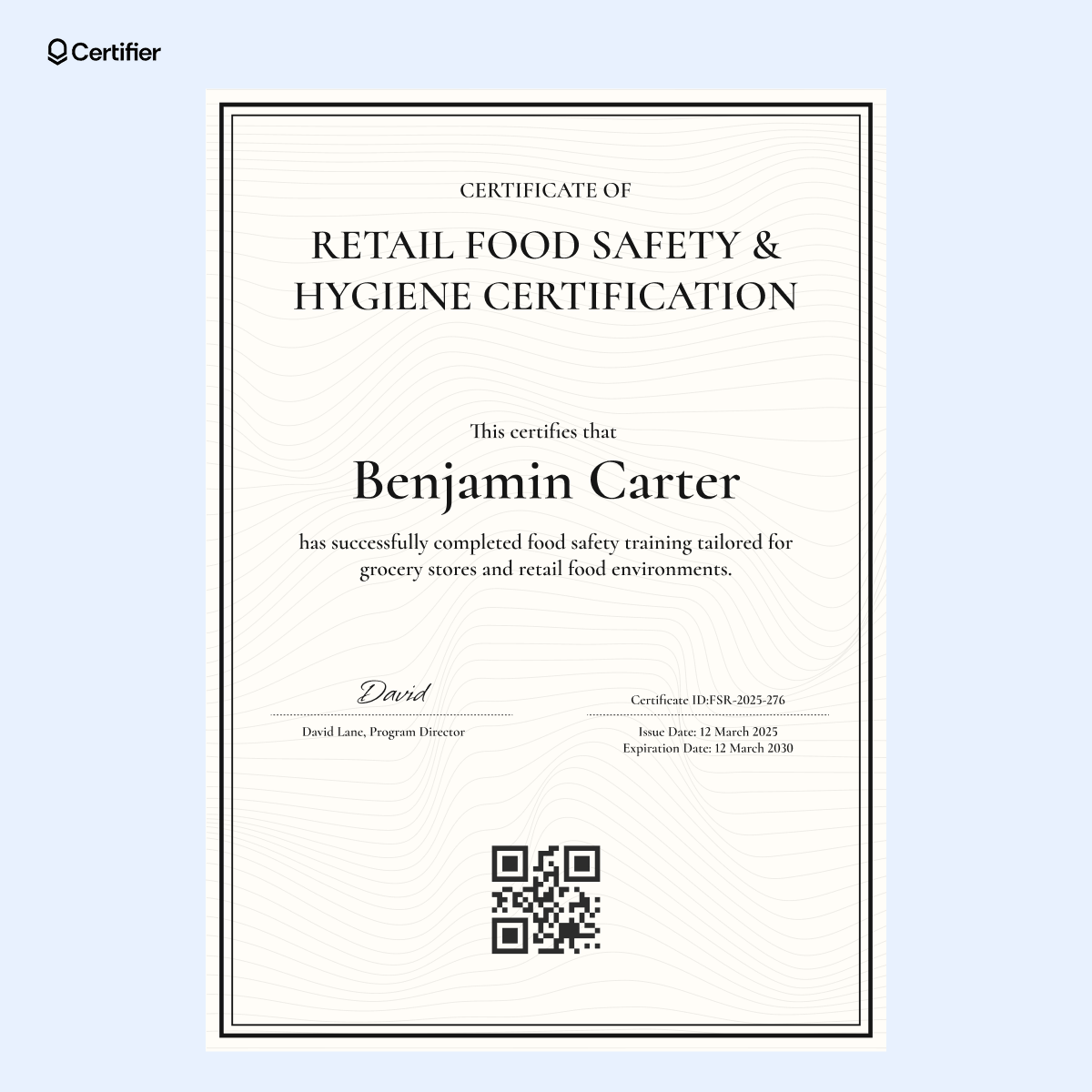Blank Printable Food Handlers Card