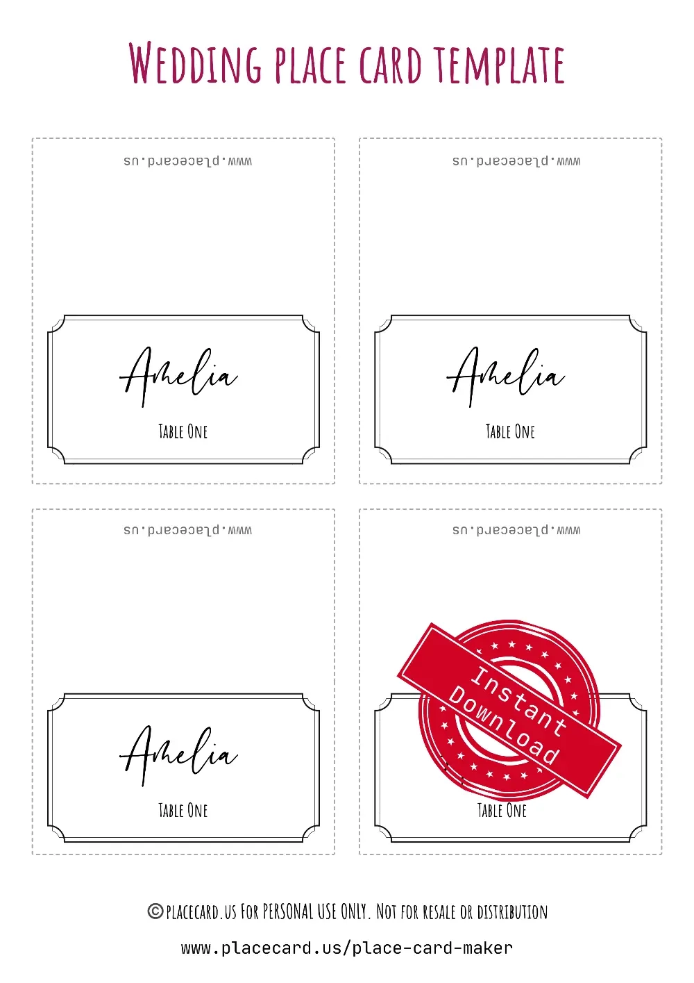 150 Place Cards With Printable PDF amp Word 2025 Edition 