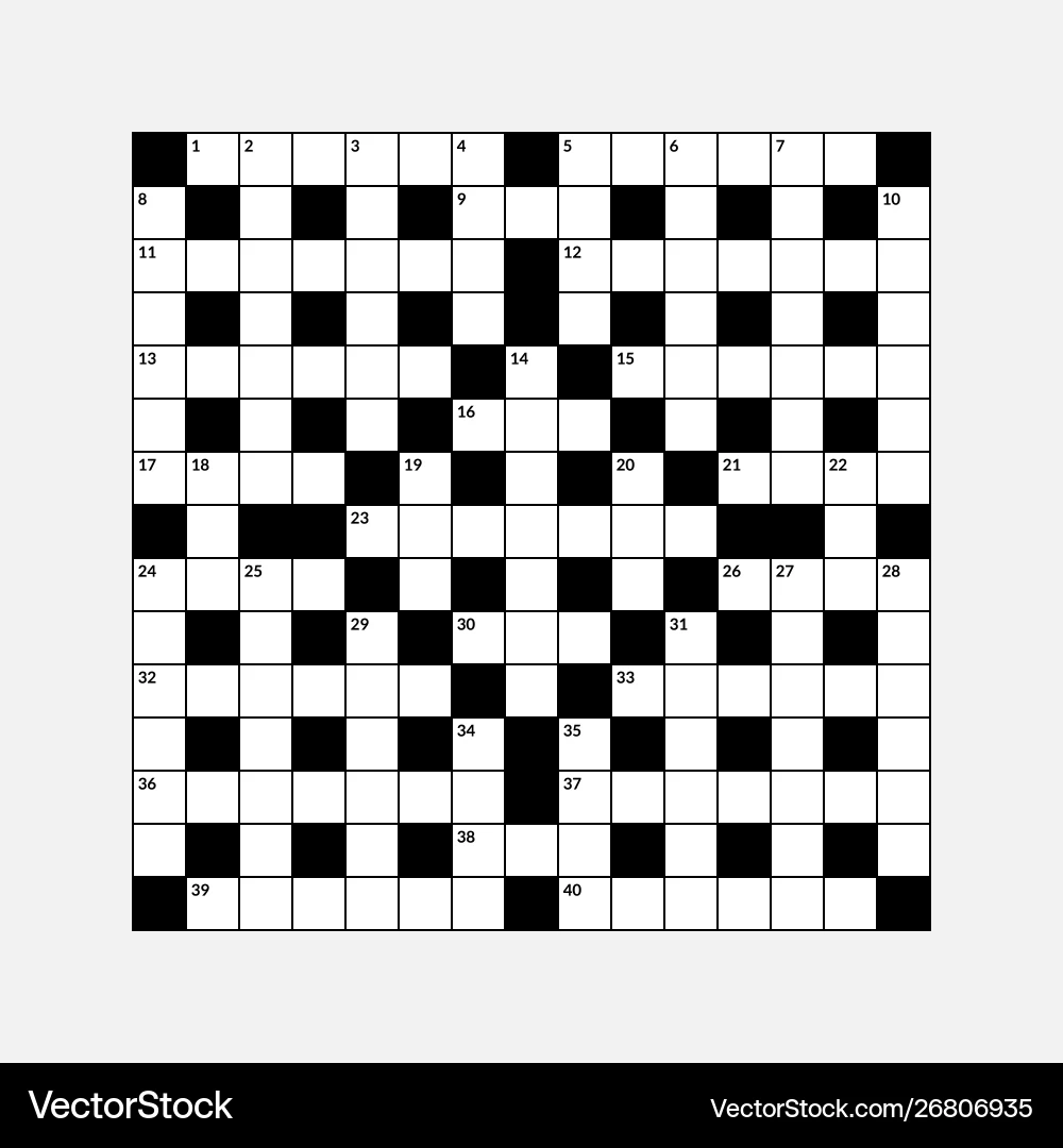 15x15 Empty Crossword Puzzle Royalty Free Vector Image