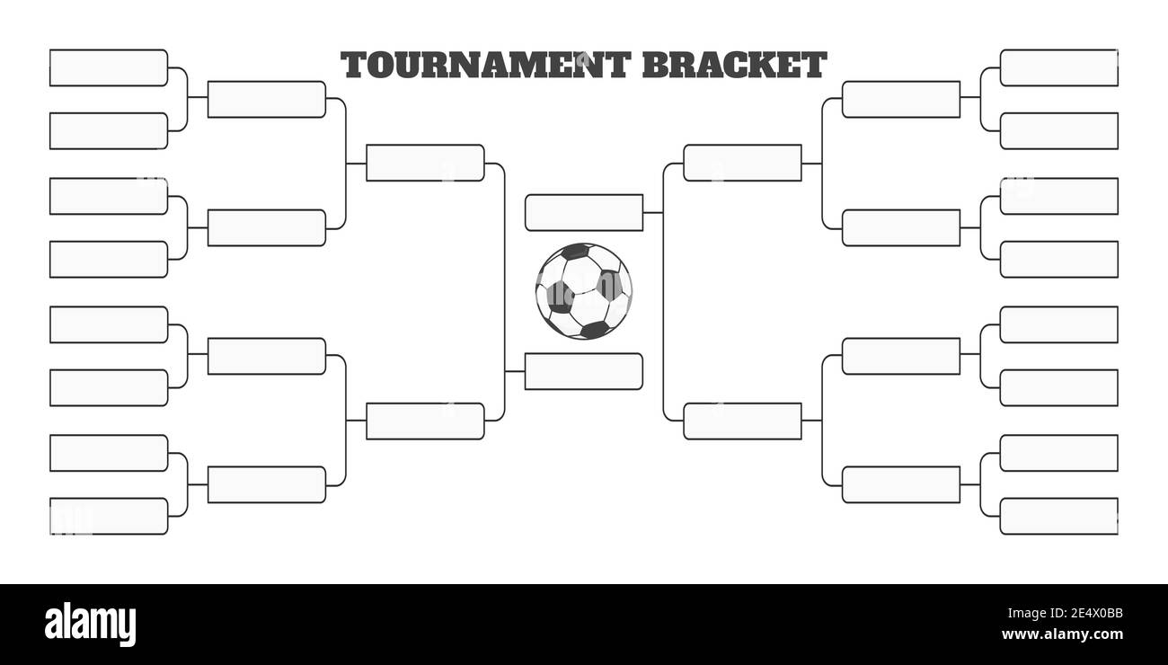 16 Soccer Team Tournament Bracket Championship Template Flat Style 