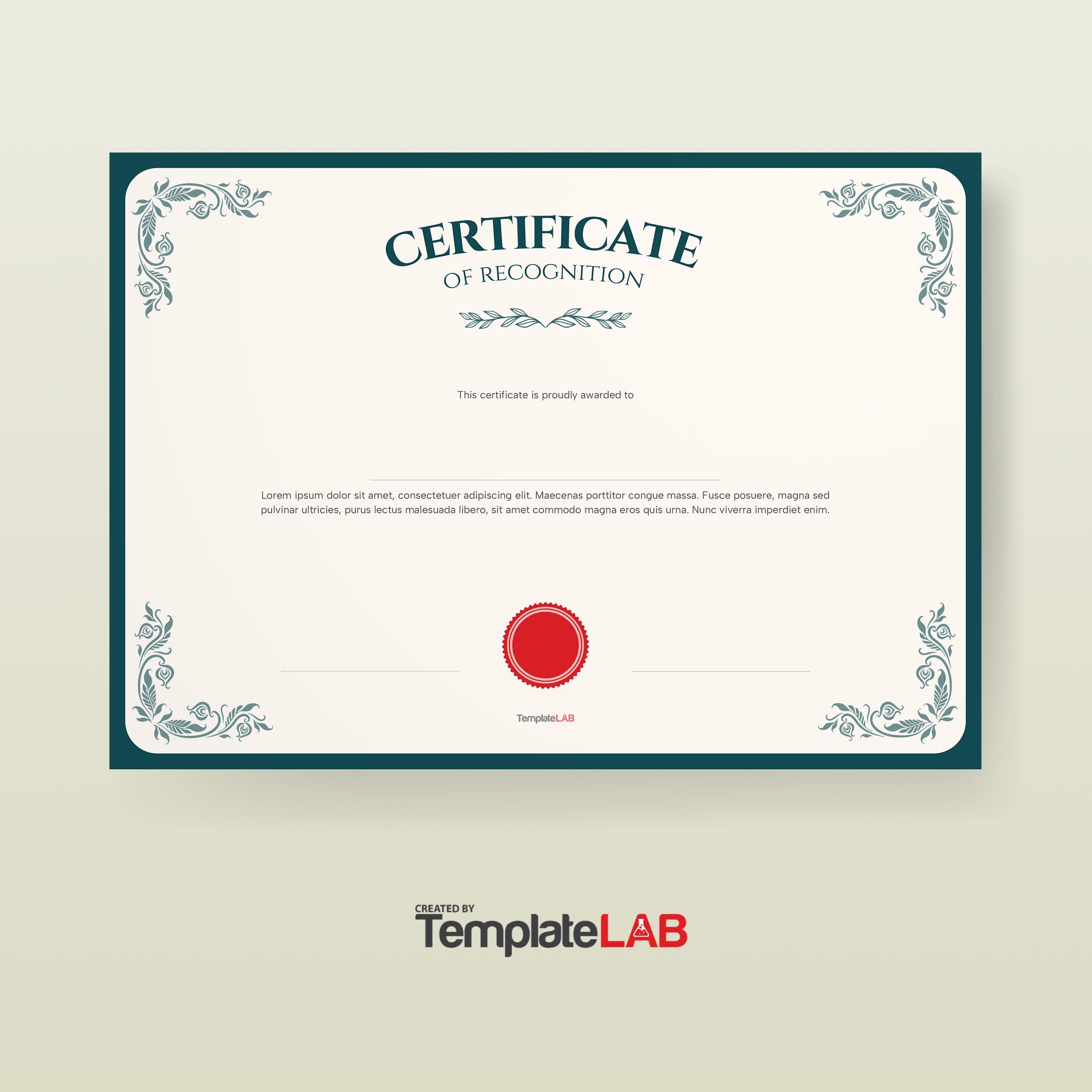 18 Printable Certificate Of Recognition Templates FREE 