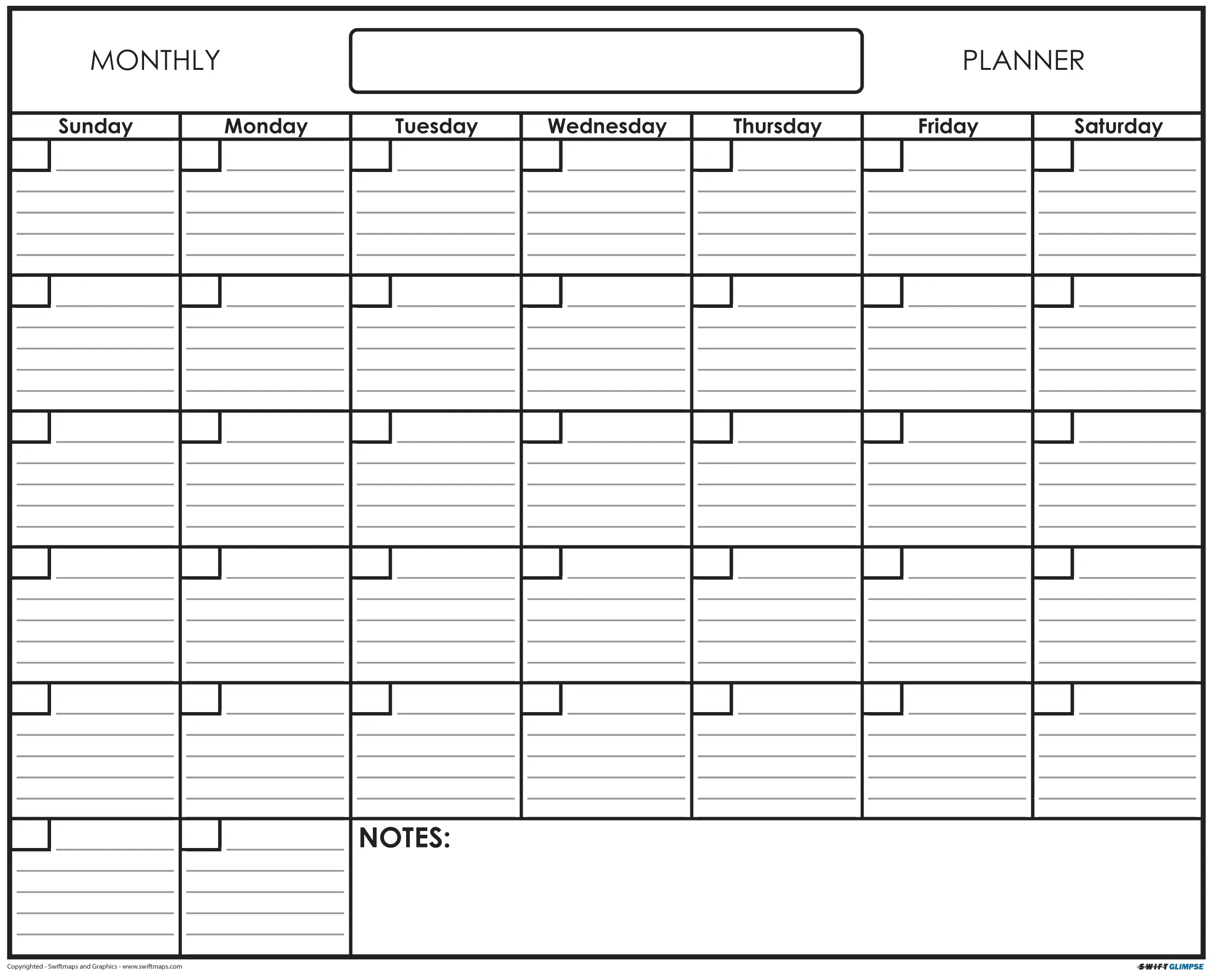 18 X 24 Erasable Undated Monthly Planner Laminated Wall 