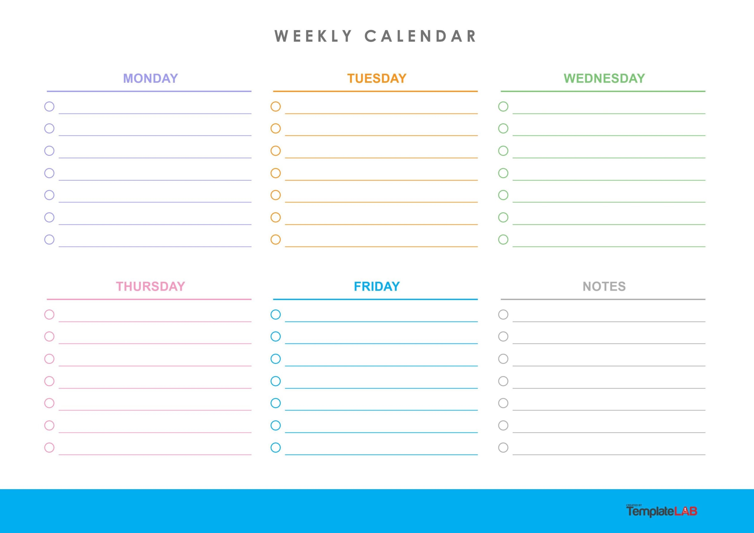 Blank Weekly Calendar Printable Word