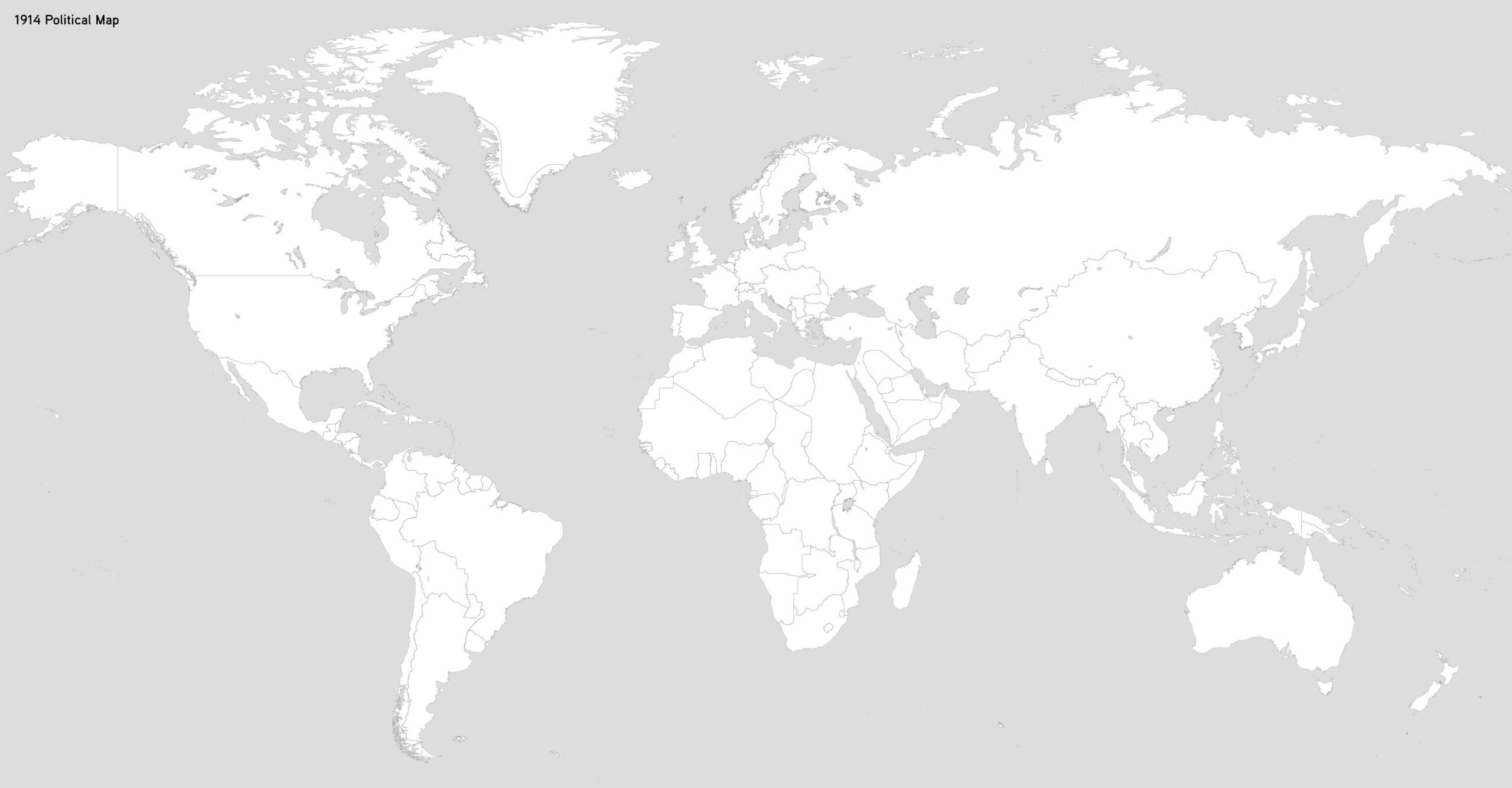 Blank Europe Map 1914 Printable