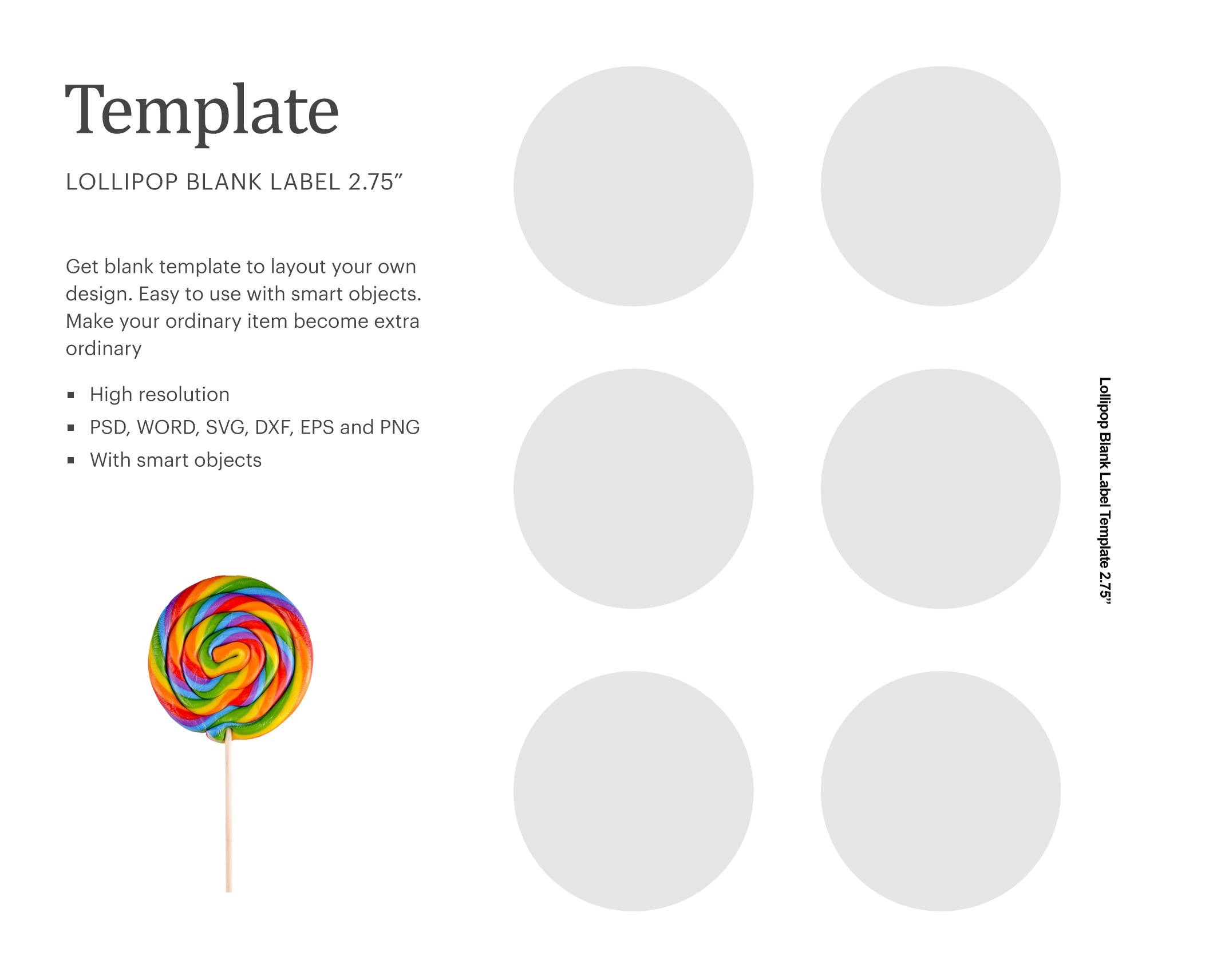 2 75 Swirl Lollipop Label Template Party Favor Lollipop Label 