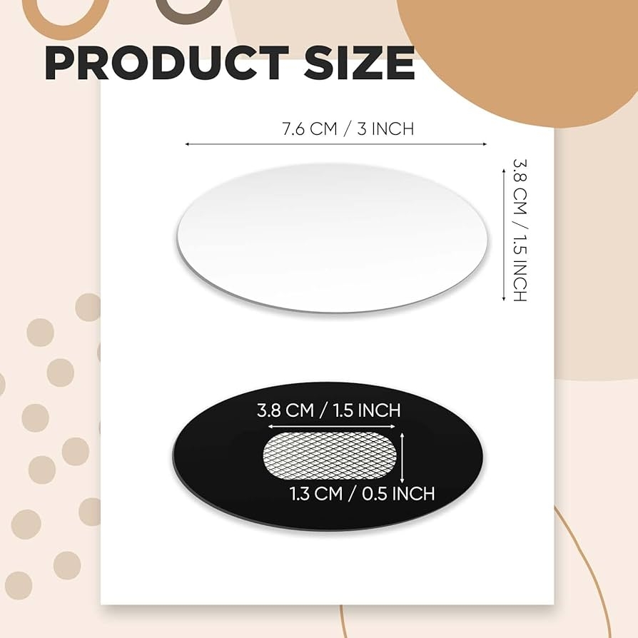 20 Pack Oval Name Badge Name Tags Blanks With Magnet DIY Engravable Printable Acrylic Name Tag For Clothes Jacket Shirts Office Business Work 
