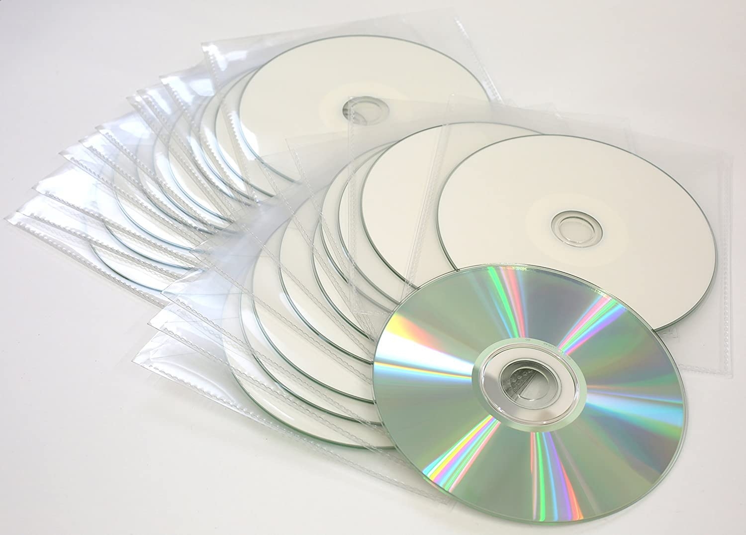 20 X Ritek Professional White Inkjet Printer Writeable Blanks CD R Discs With Write Speed Of 52x In Dragon Trading Plastic Sleeves With Flap 