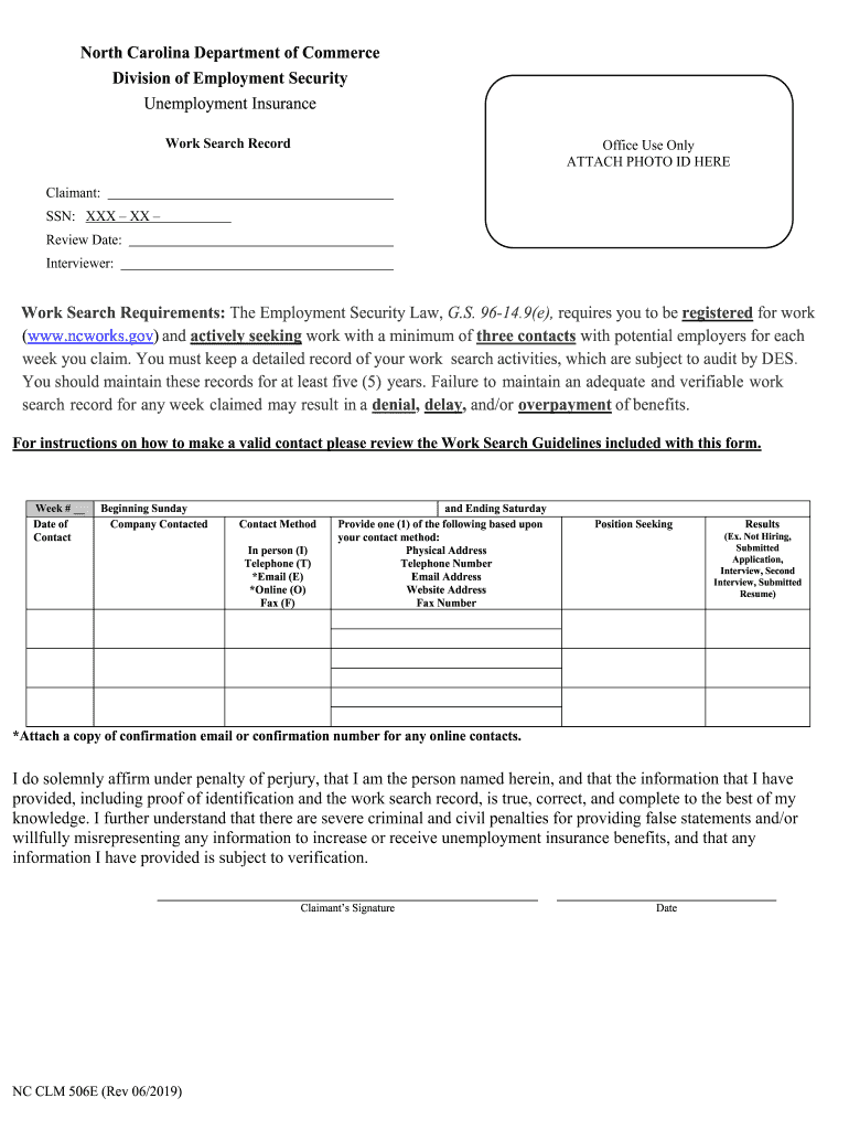 2019 2025 Form NC NCUI 506E Fill Online Printable Fillable 