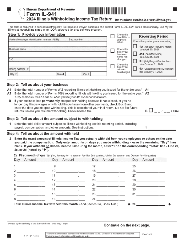 2024 Form IL DoR IL 941 Fill Online Printable Fillable Blank 