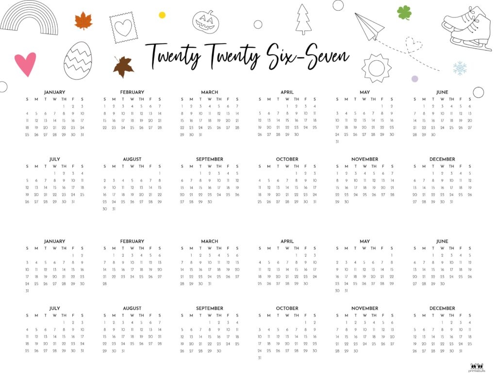 2026 2027 Two Year Calendars 10 FREE Cals Printabulls