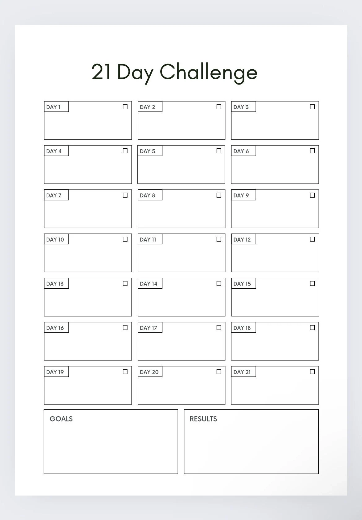 Blank Printable Calendar 21 Day