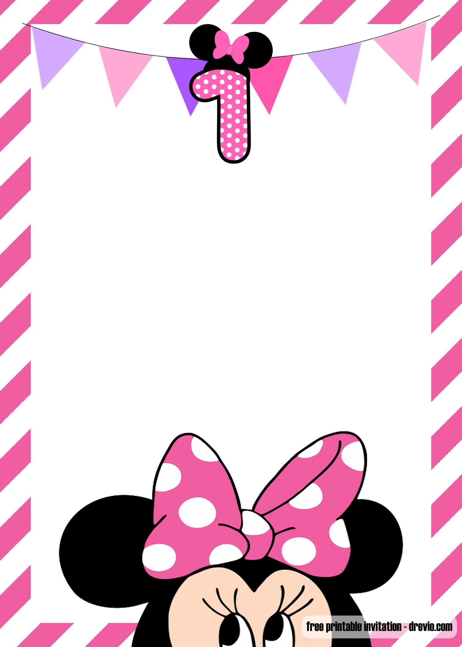 Blank Printable Minnie Mouse Invitation