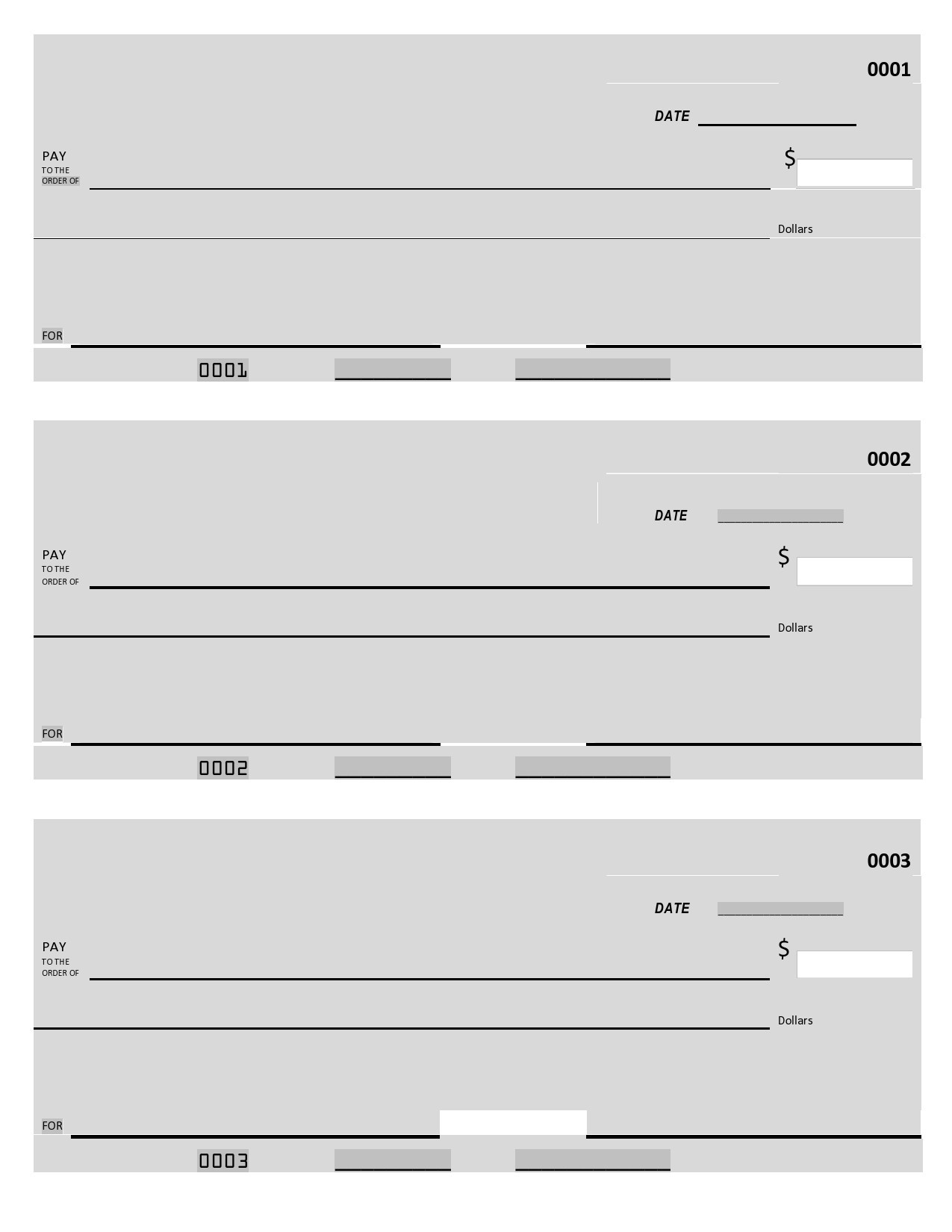 Printable Blank Checks For Practice
