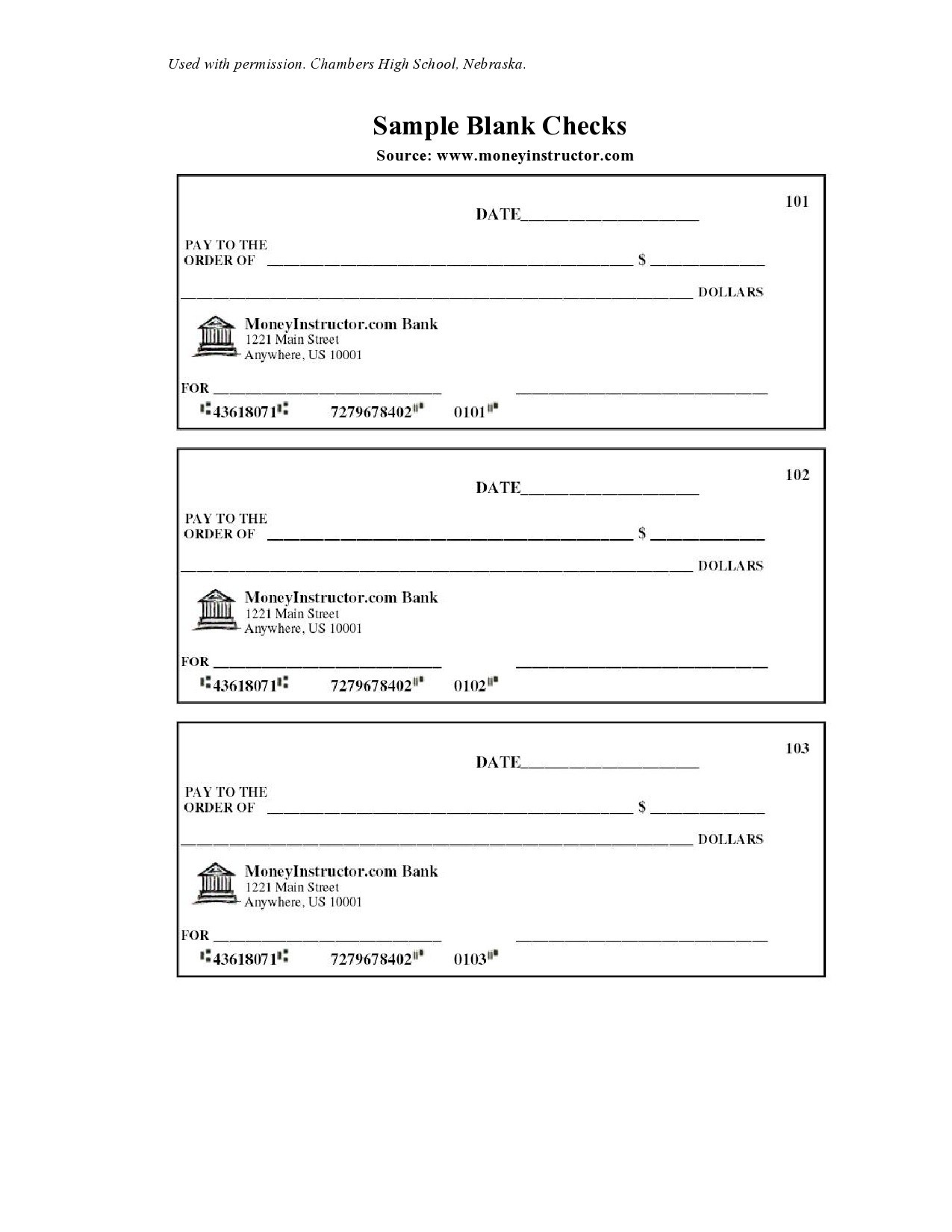 Printable Valid Blank Cheques