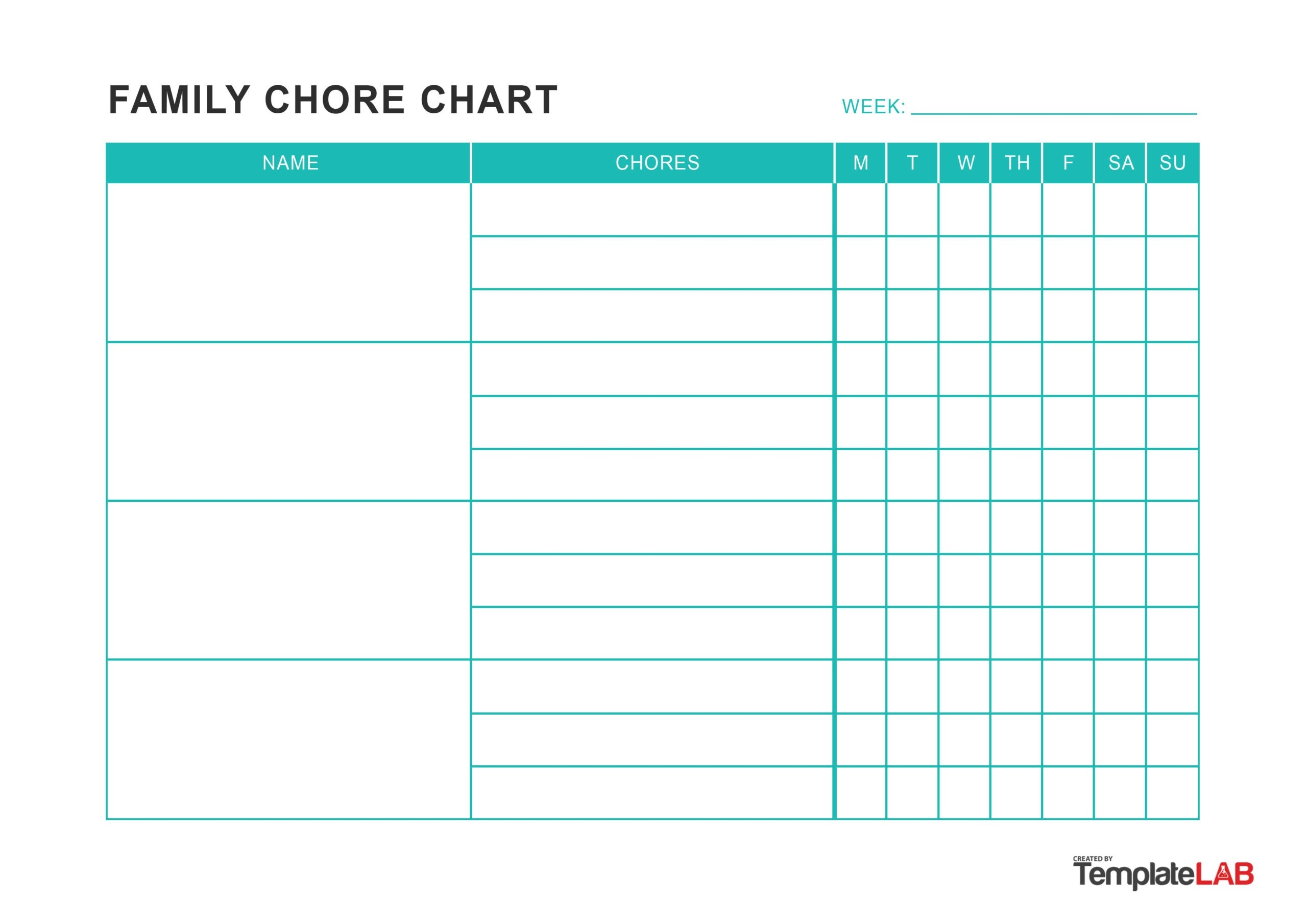 Blank Weekly Chore List Printable
