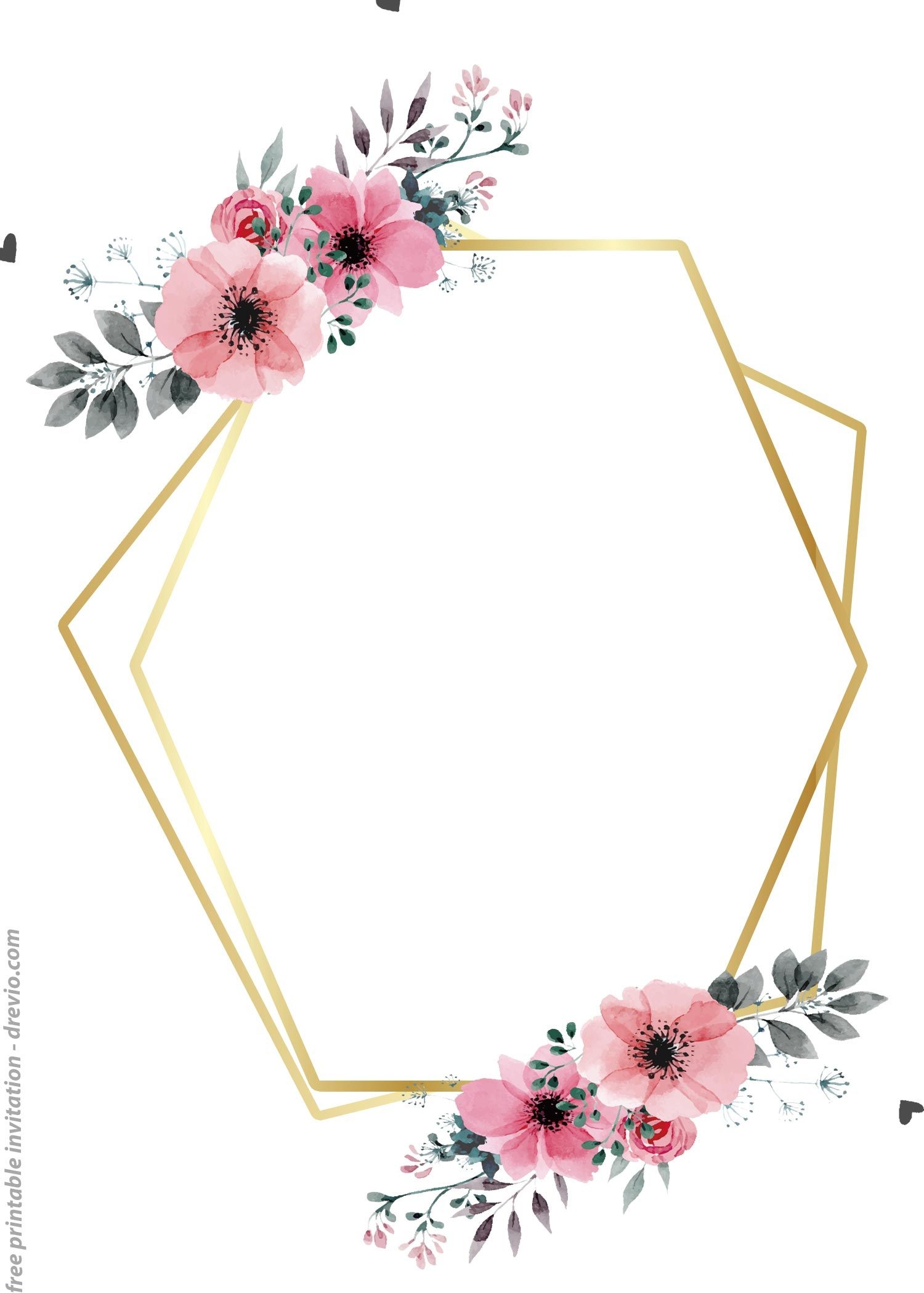 24 FREE Printable Floral Watercolor Invitation Templates For 