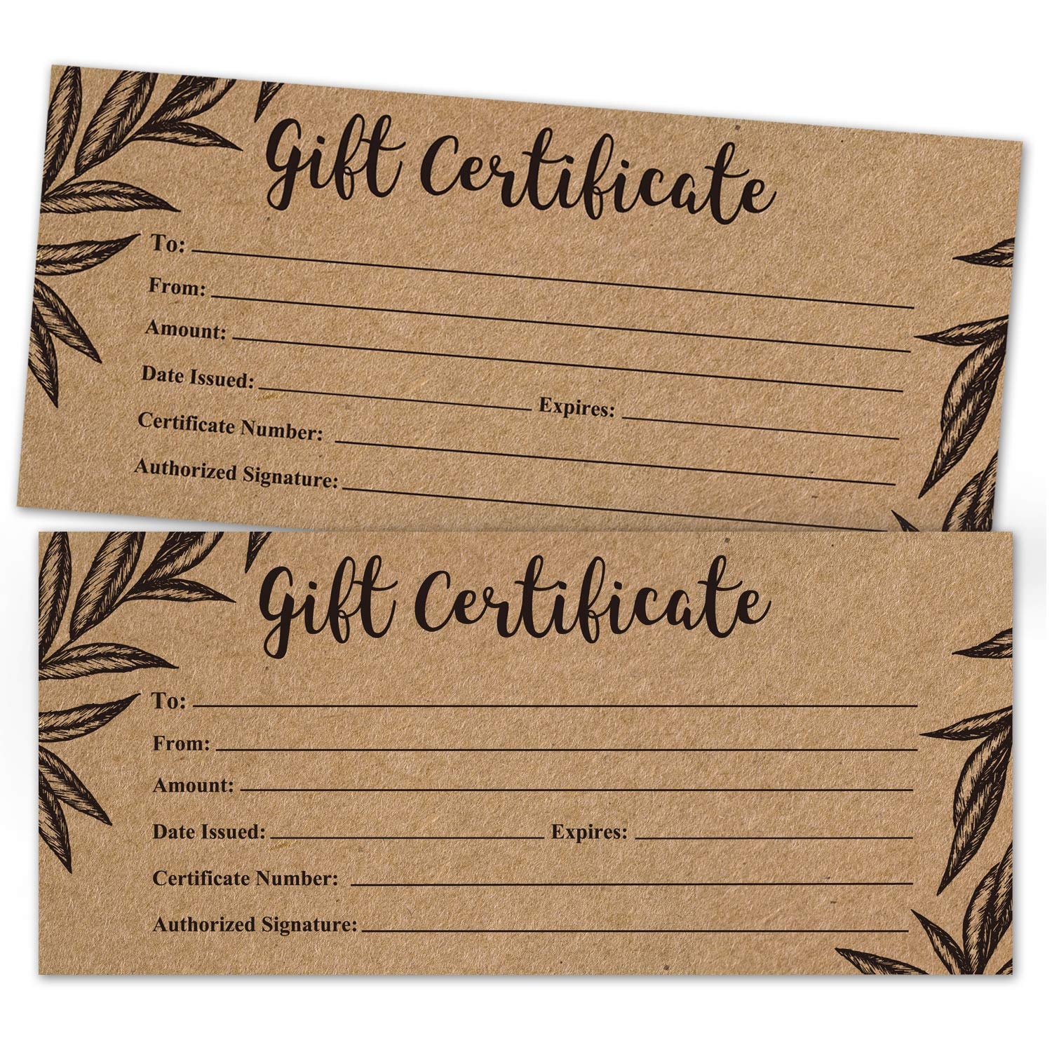 Printable Blank Gift Cards