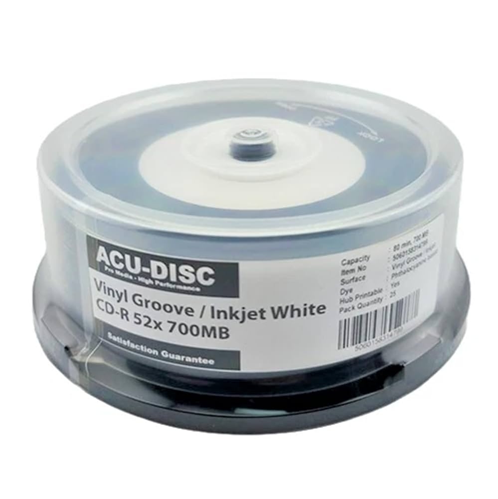 25 St ck ACU DISC Black Bottom Pro Vinyl Blank Inkjet Printable CD 
