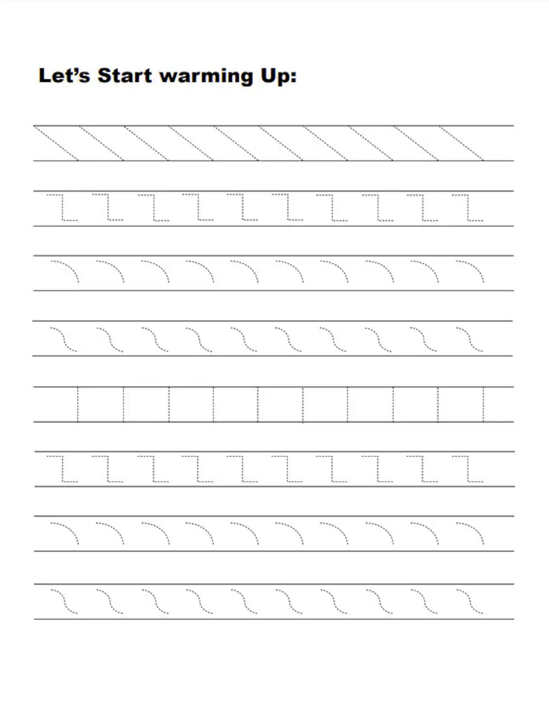 Blank Tracing Lines Printable