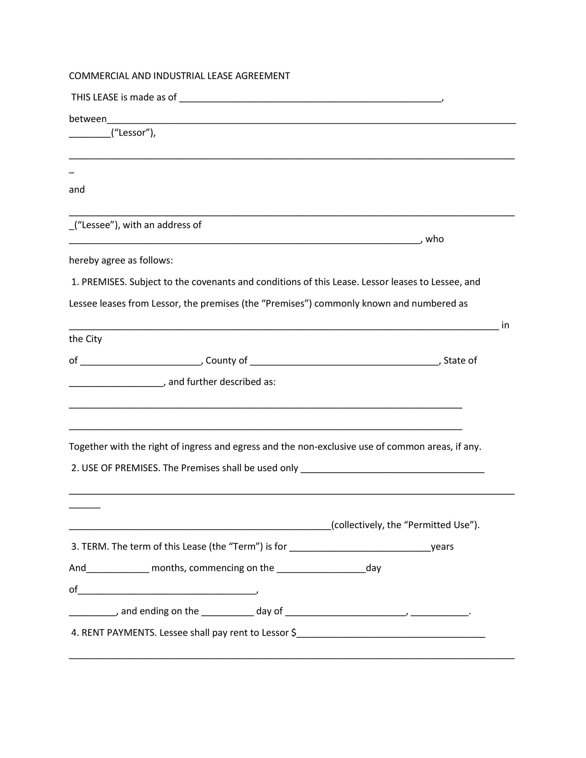Printable Blank Standard Air Lease
