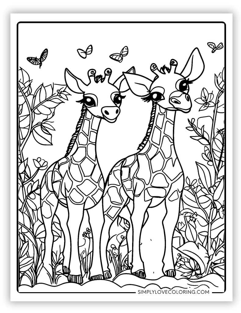 Printable Blank Giraffe And Tree