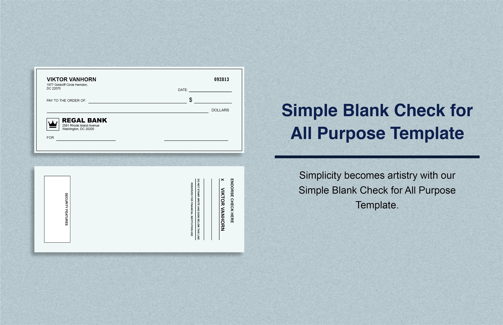 Blank Check Template Printable