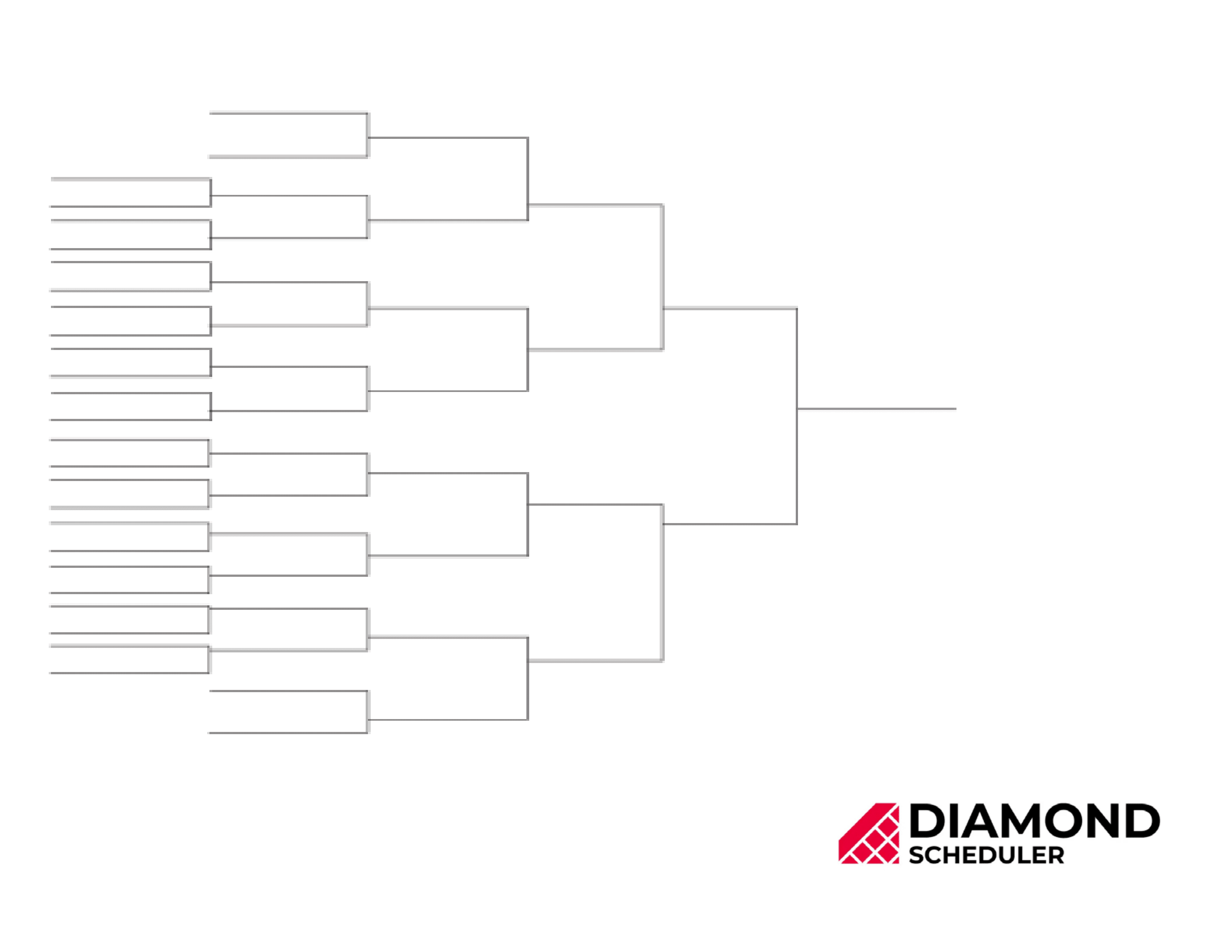 28 Team Single Elimination Bracket Printable Diamond Scheduler