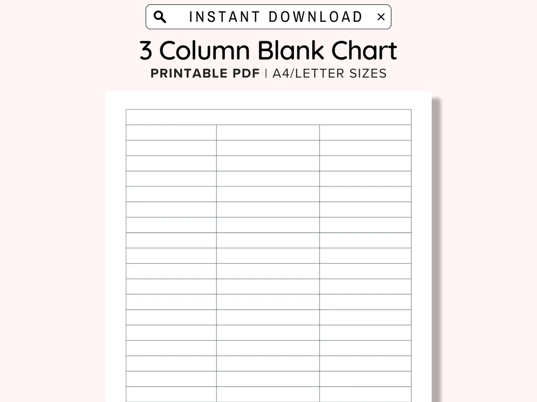 Printable Blank 3 Colunm Sheet