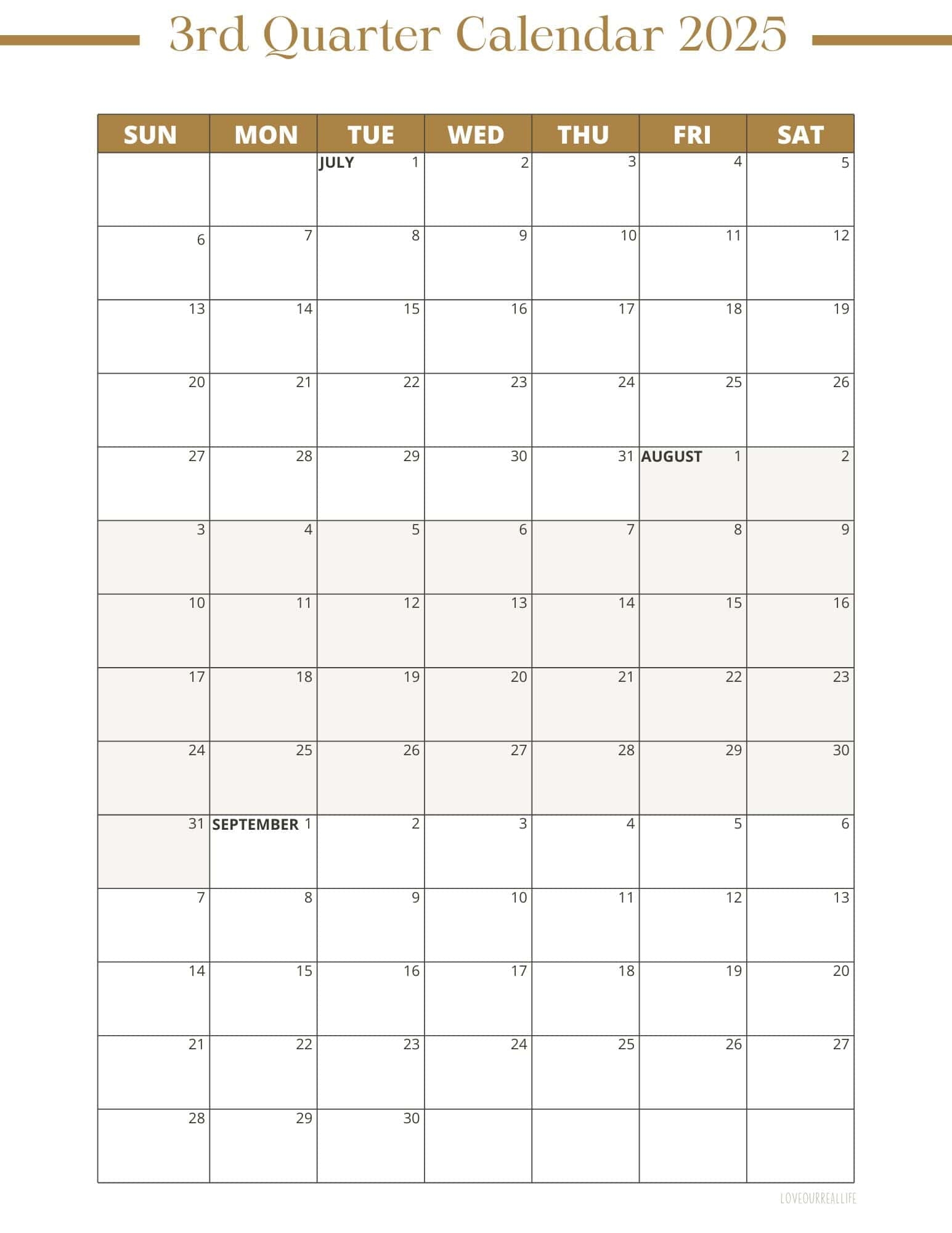 Blank Printable Calendar 3 Month