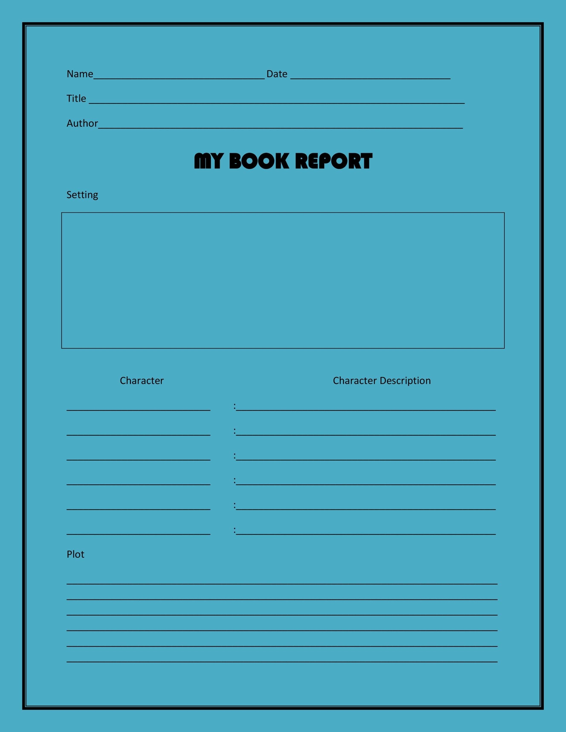 Blank Printable Report Books