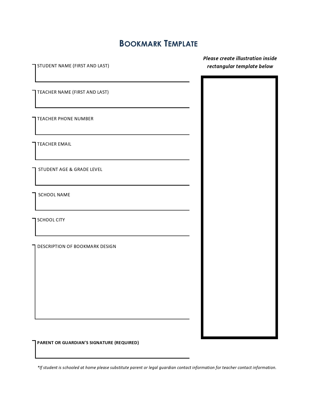Blank Printable Bookmark Templates