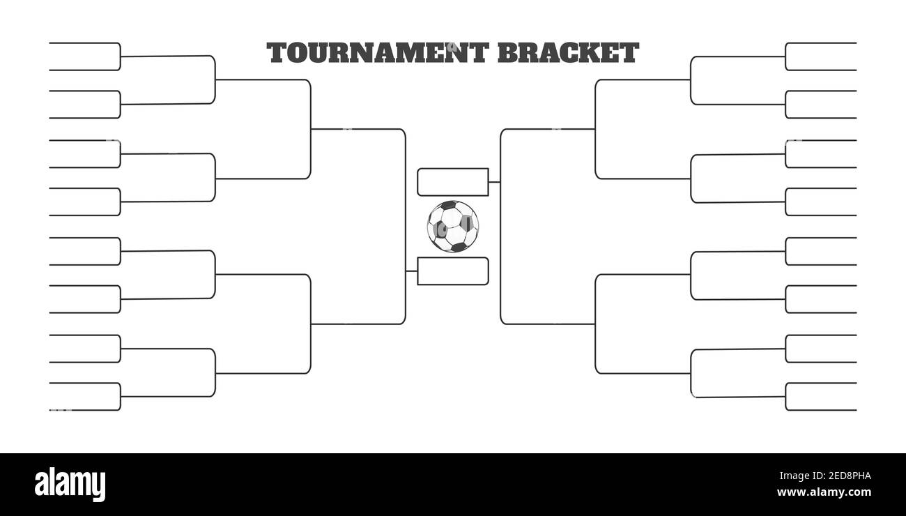 32 Soccer Team Tournament Bracket Championship Template Flat Style 